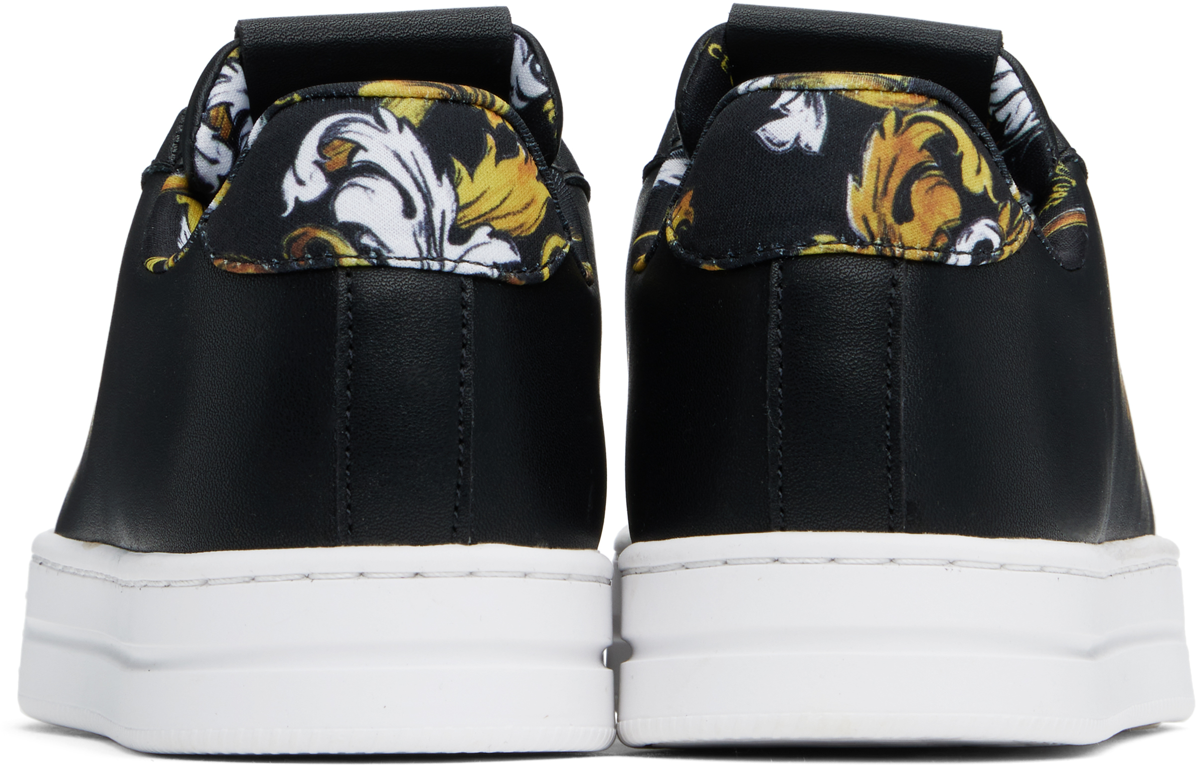 VERSACE JEANS COUTURE BLACK FONDO COURT 88 SNEAKERS