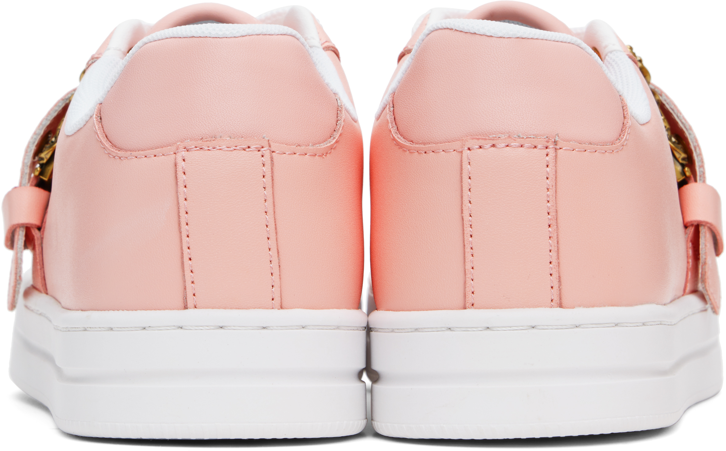 VERSACE JEANS COUTURE PINK BAROQUE BUCKLE COURT 88 SNEAKERS