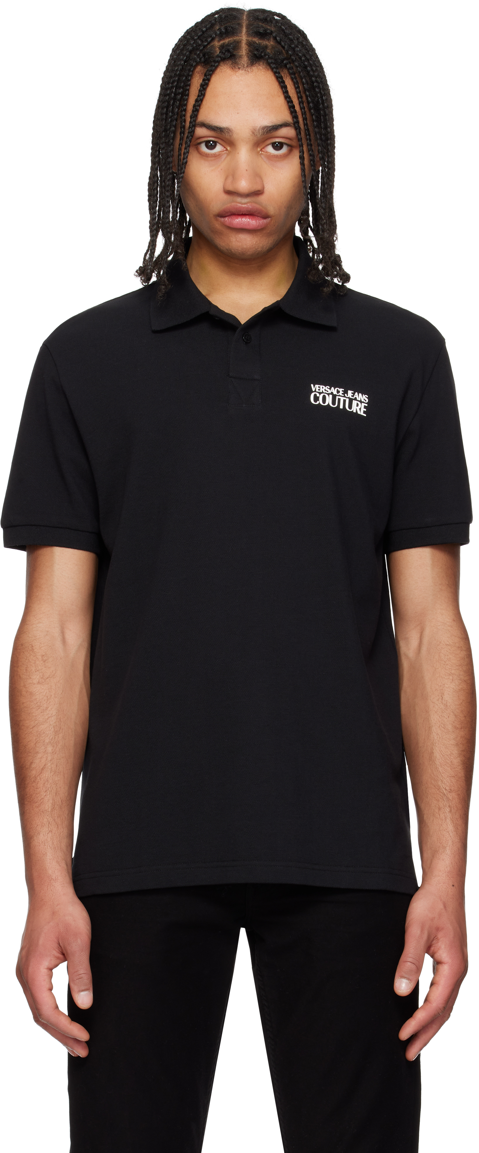 Black Piping Logo Polo
