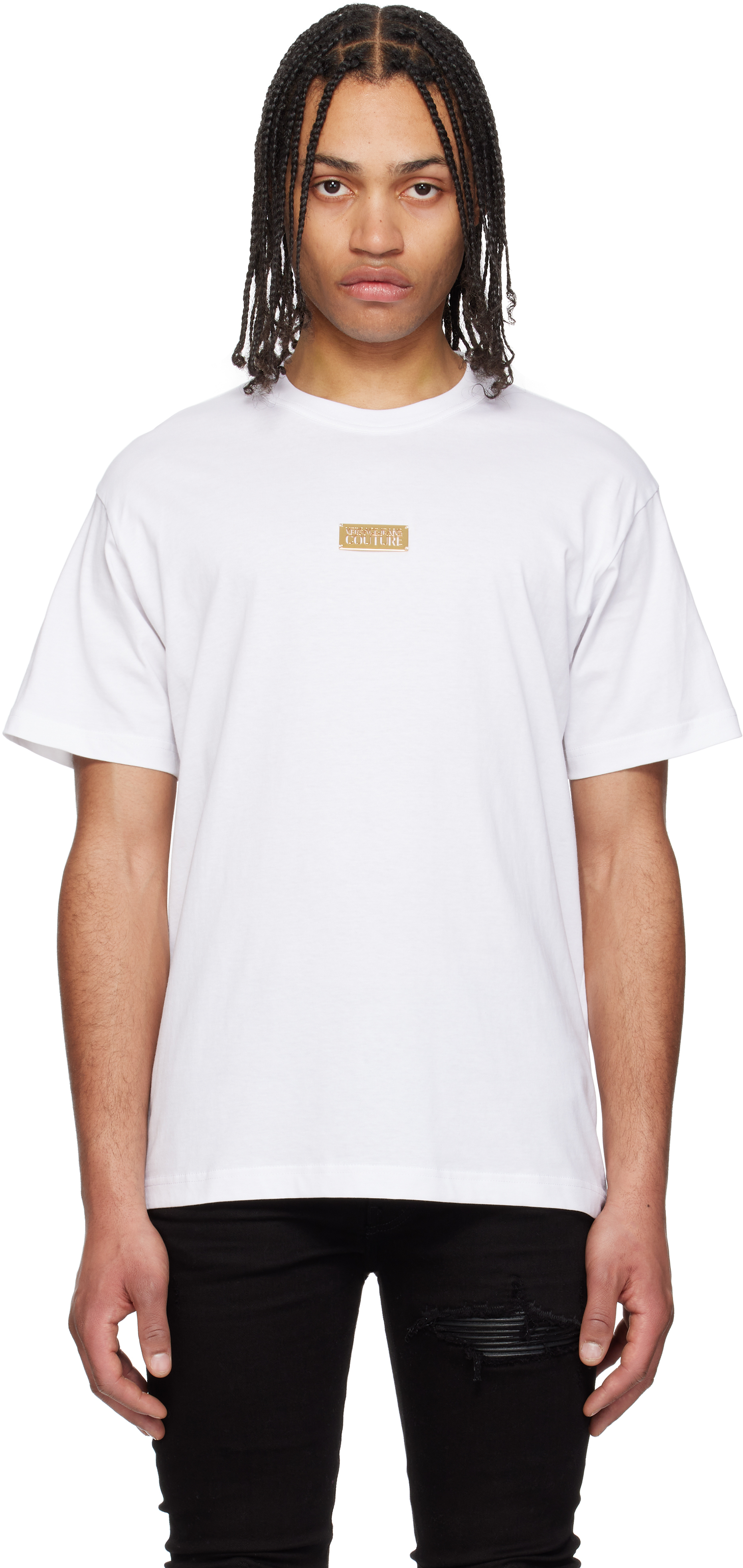 VERSACE JEANS COUTURE WHITE LOGO T-SHIRT 