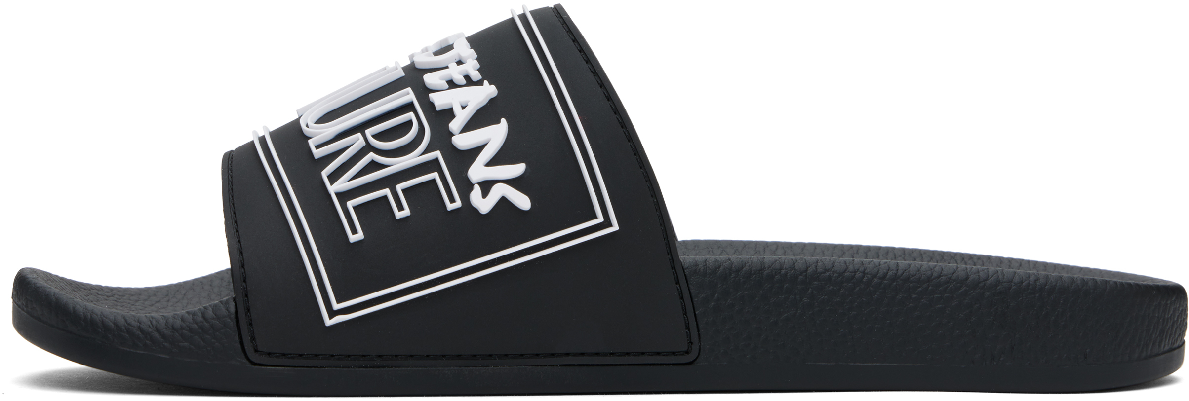 Versace Jeans Couture Slide Sandal With Logo In Black