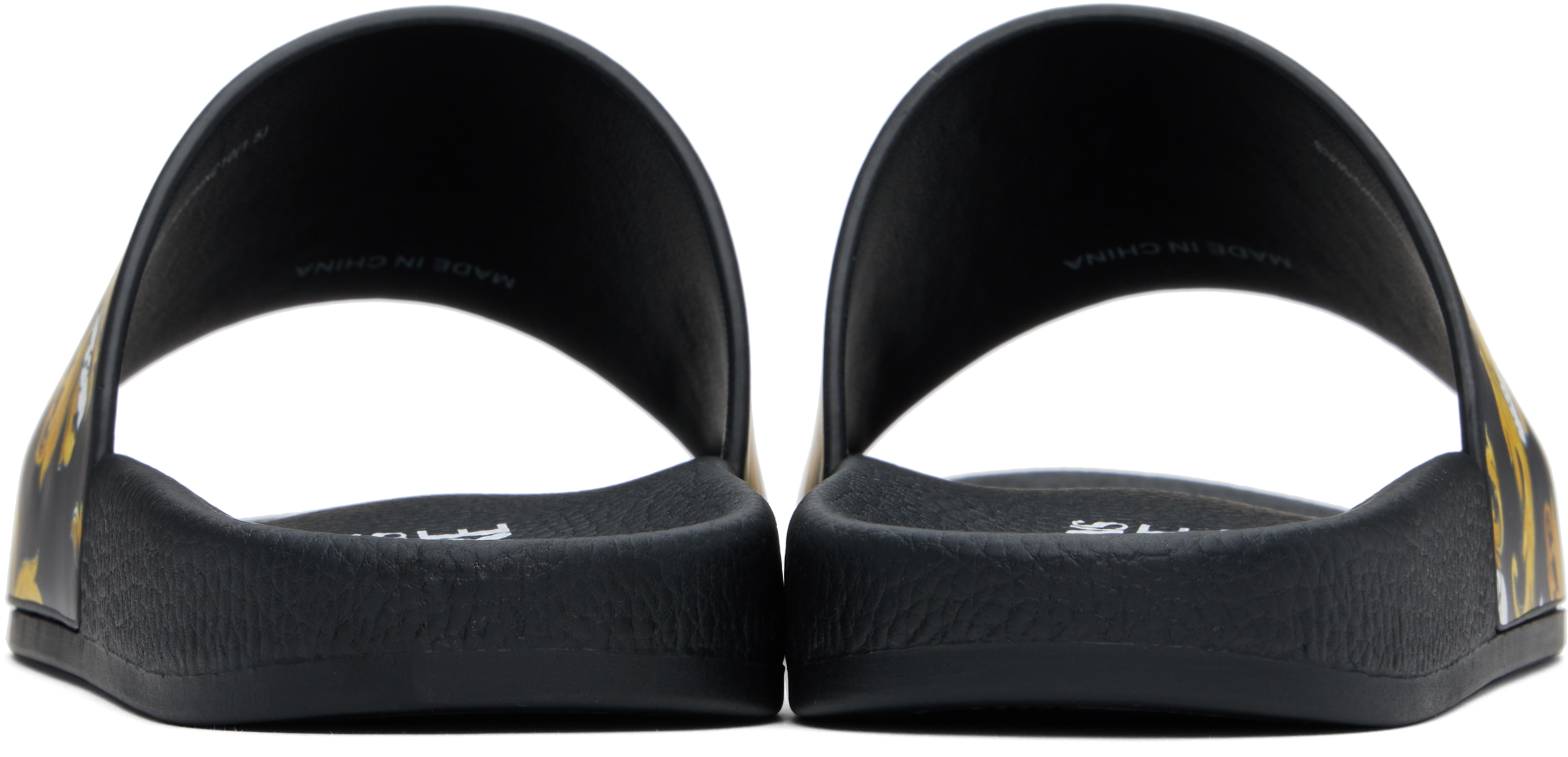 Versace Jeans Couture Chain Couture Moulded-footbed Slides In Black