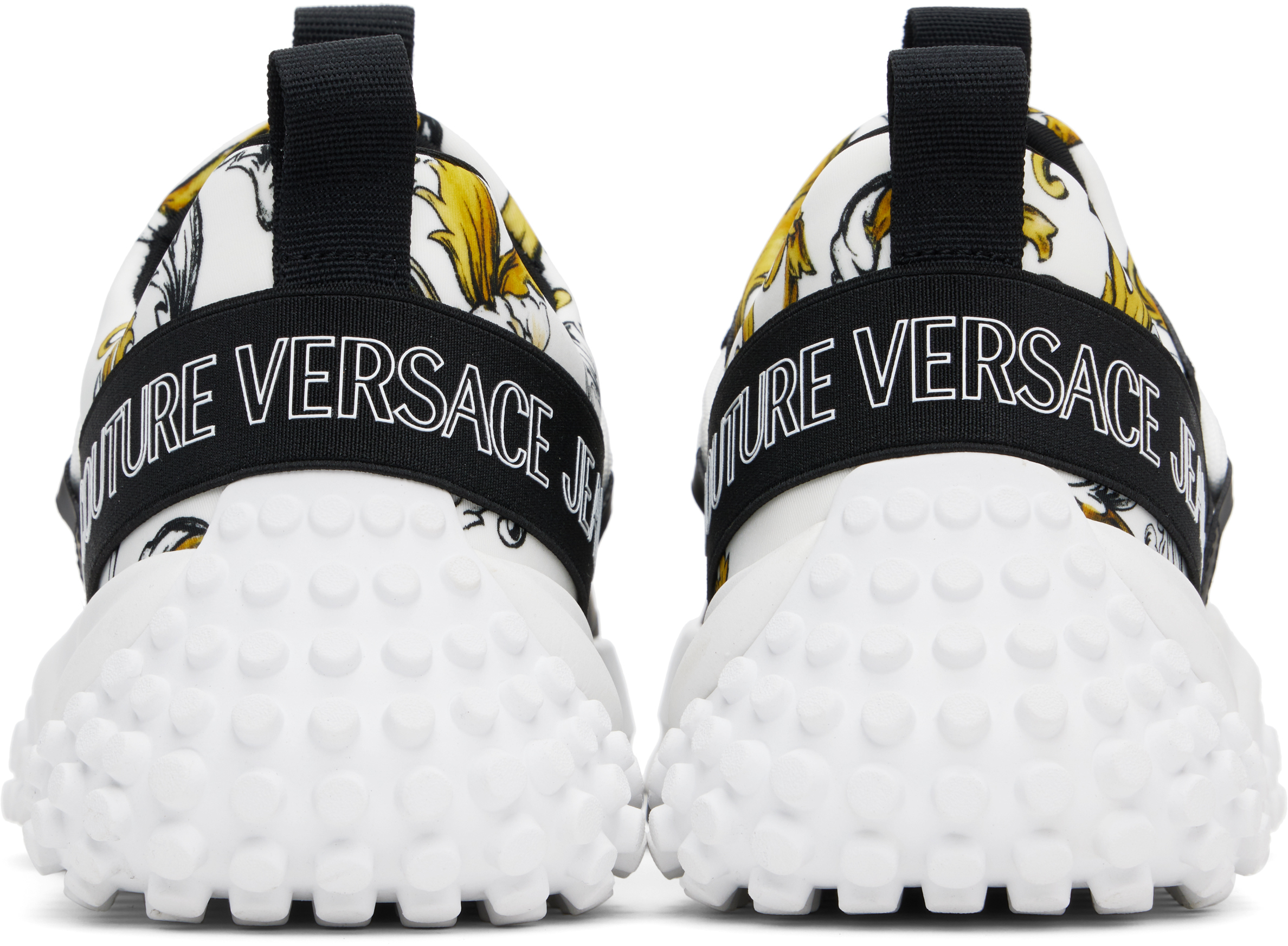 VERSACE JEANS COUTURE WHITE & BLACK OUTLINE BAROCCO HYBER SNEAKERS 