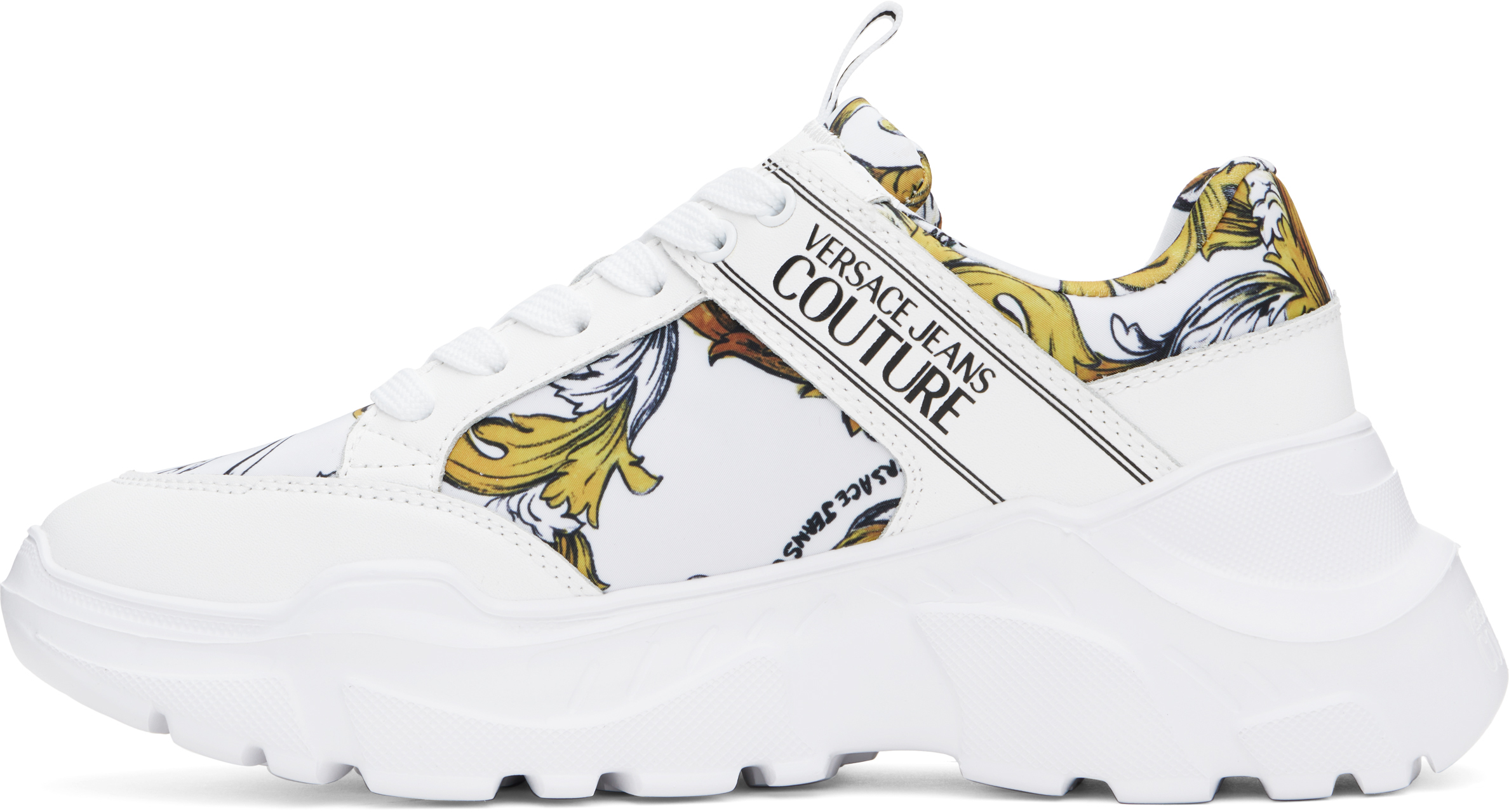 Versace Jeans Couture Speedtrack Bottom Sneaker In Eg03-white/gold