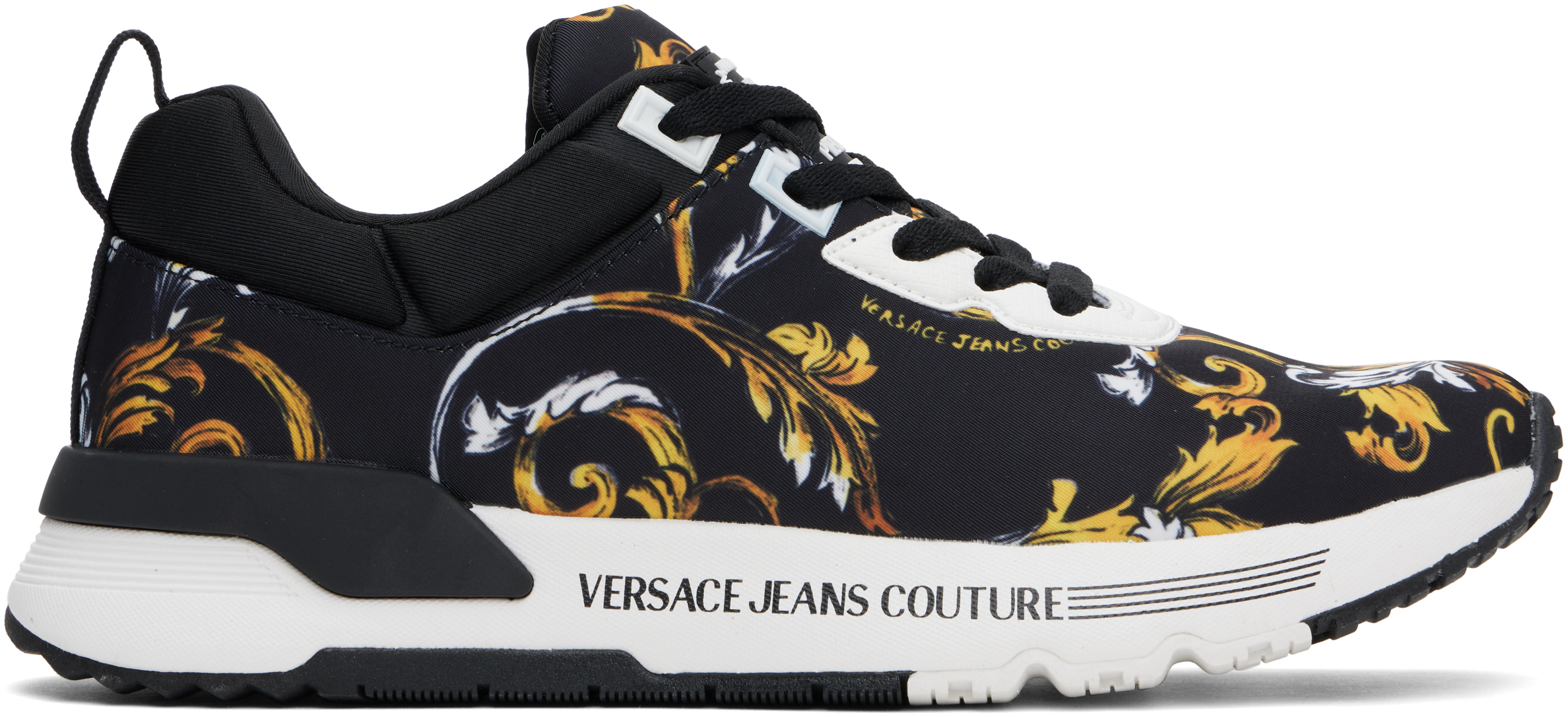 VERSACE JEANS COUTURE BLACK & GOLD DYNAMIC SNEAKERS