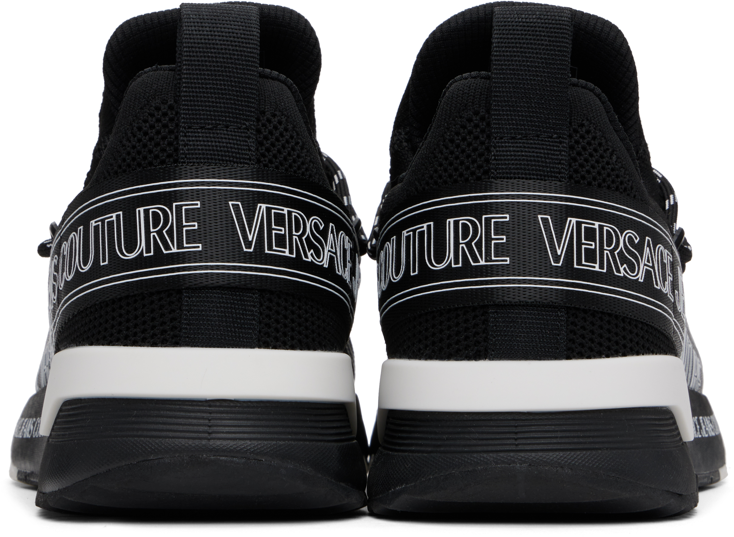 VERSACE JEANS COUTURE BLACK LOGO DYNAMIC SNEAKERS