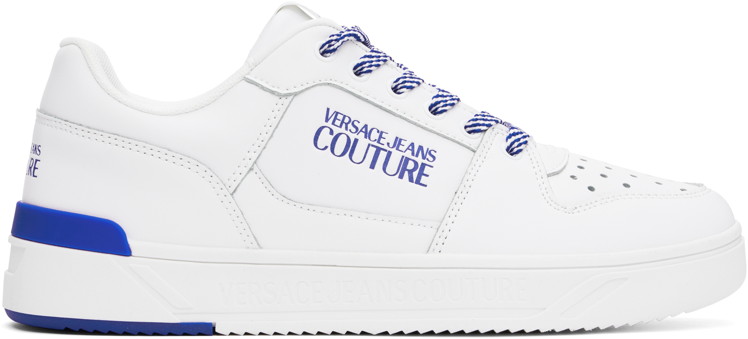Shop Versace Jeans Couture White Starlight Sneakers In Es10-white/cobalt