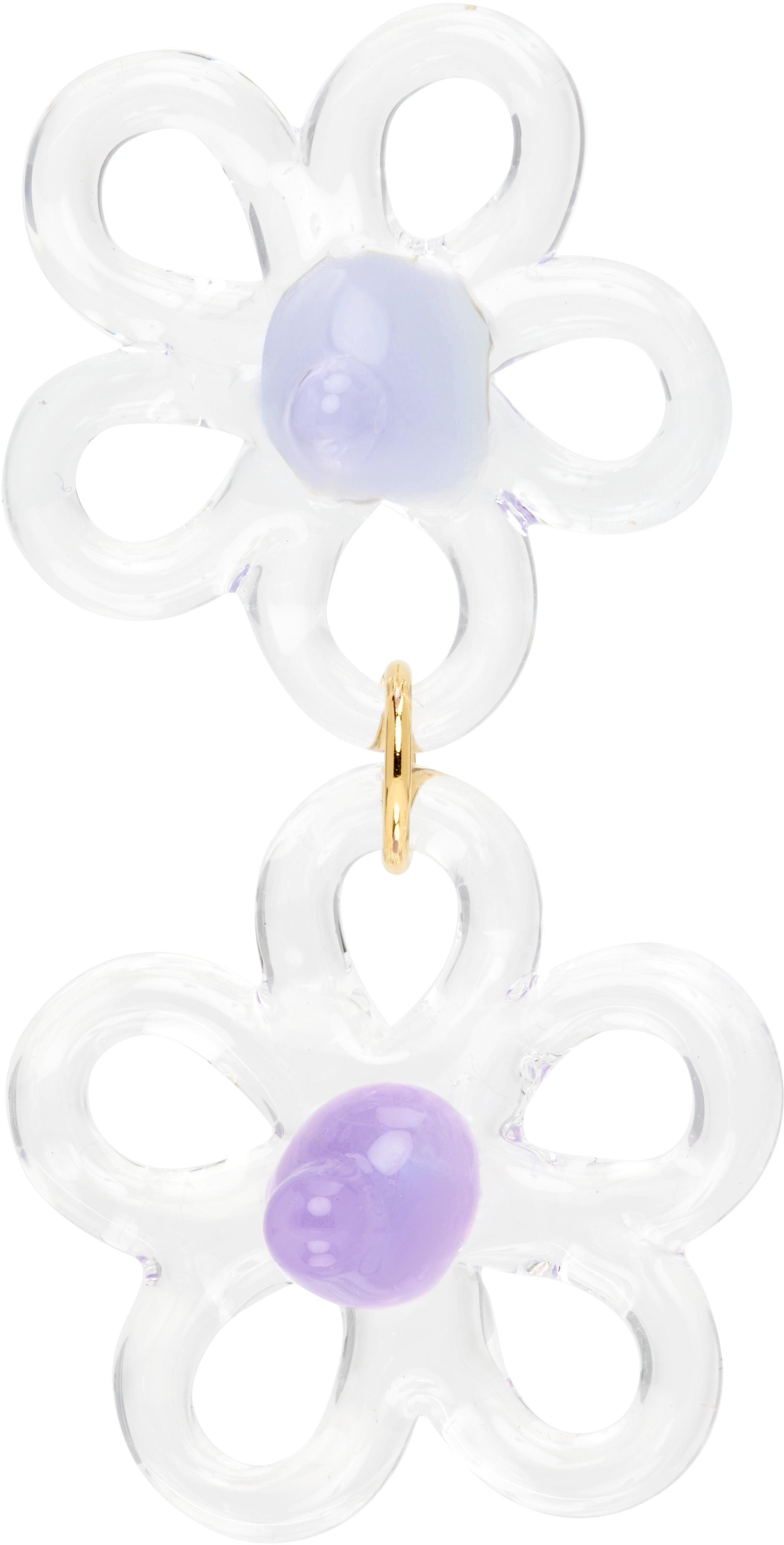 Purple Double Daisy Single Earring