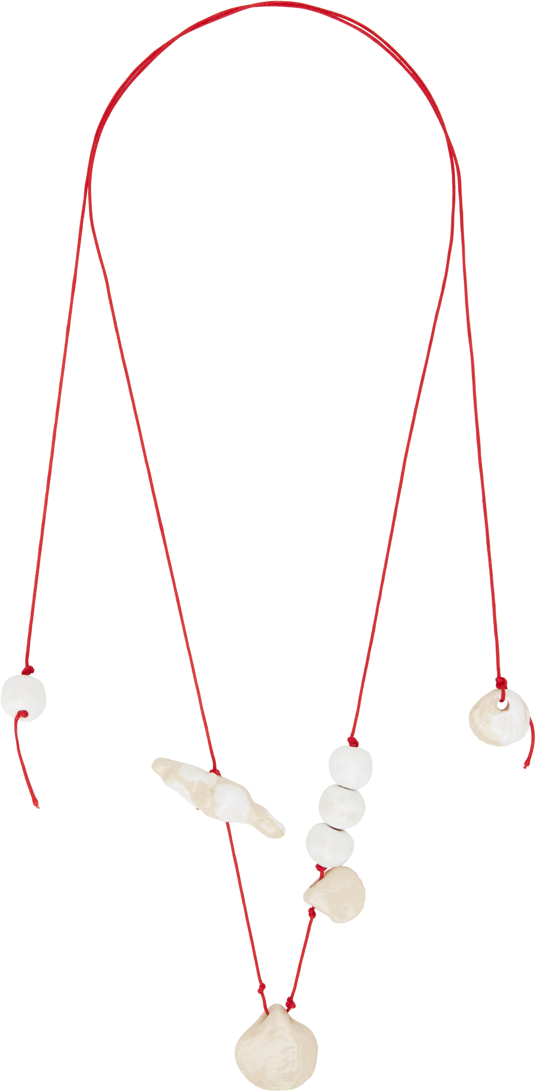 Red Seashell Cord Necklace