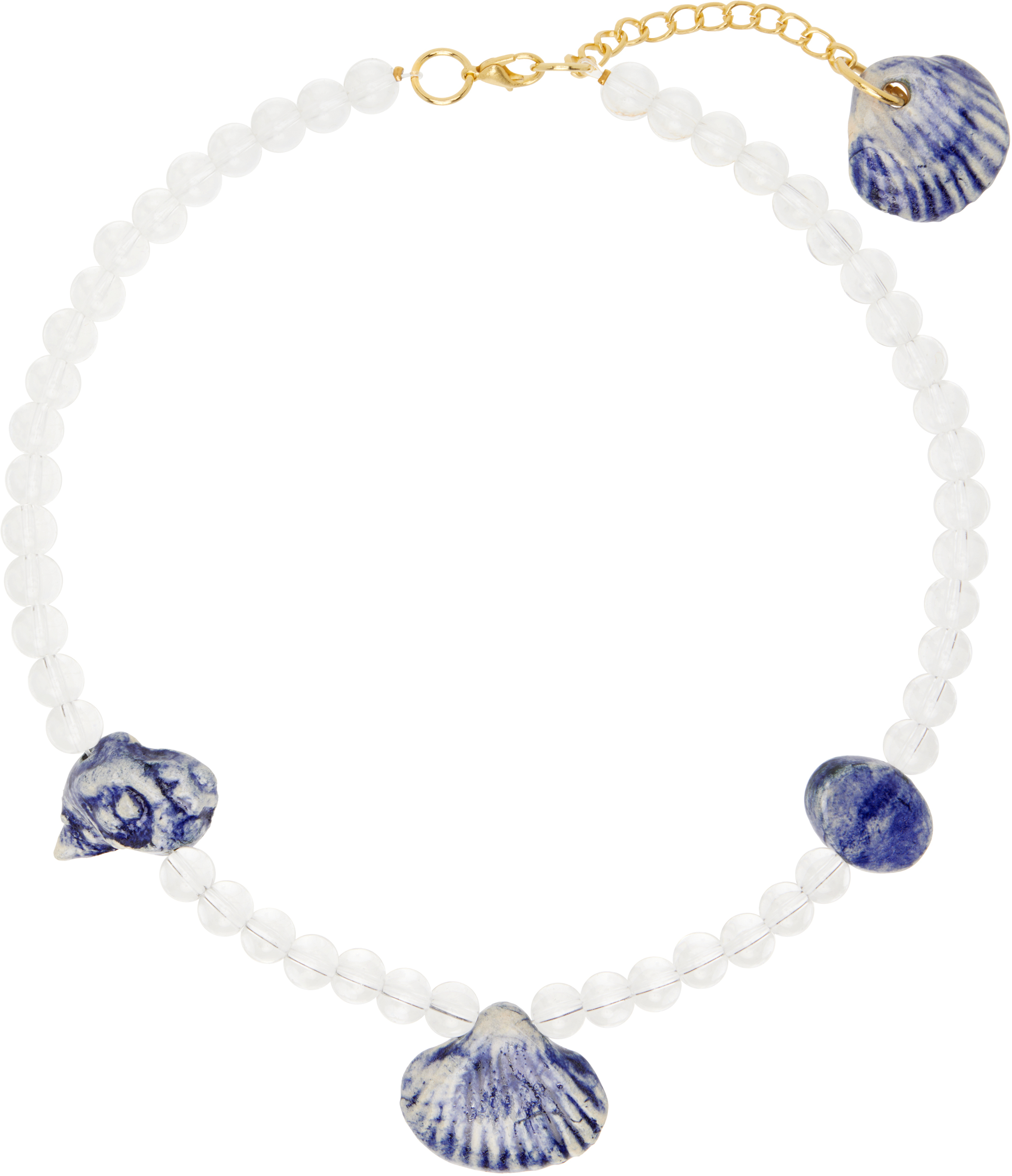 Transparent & Blue Seashell Necklace