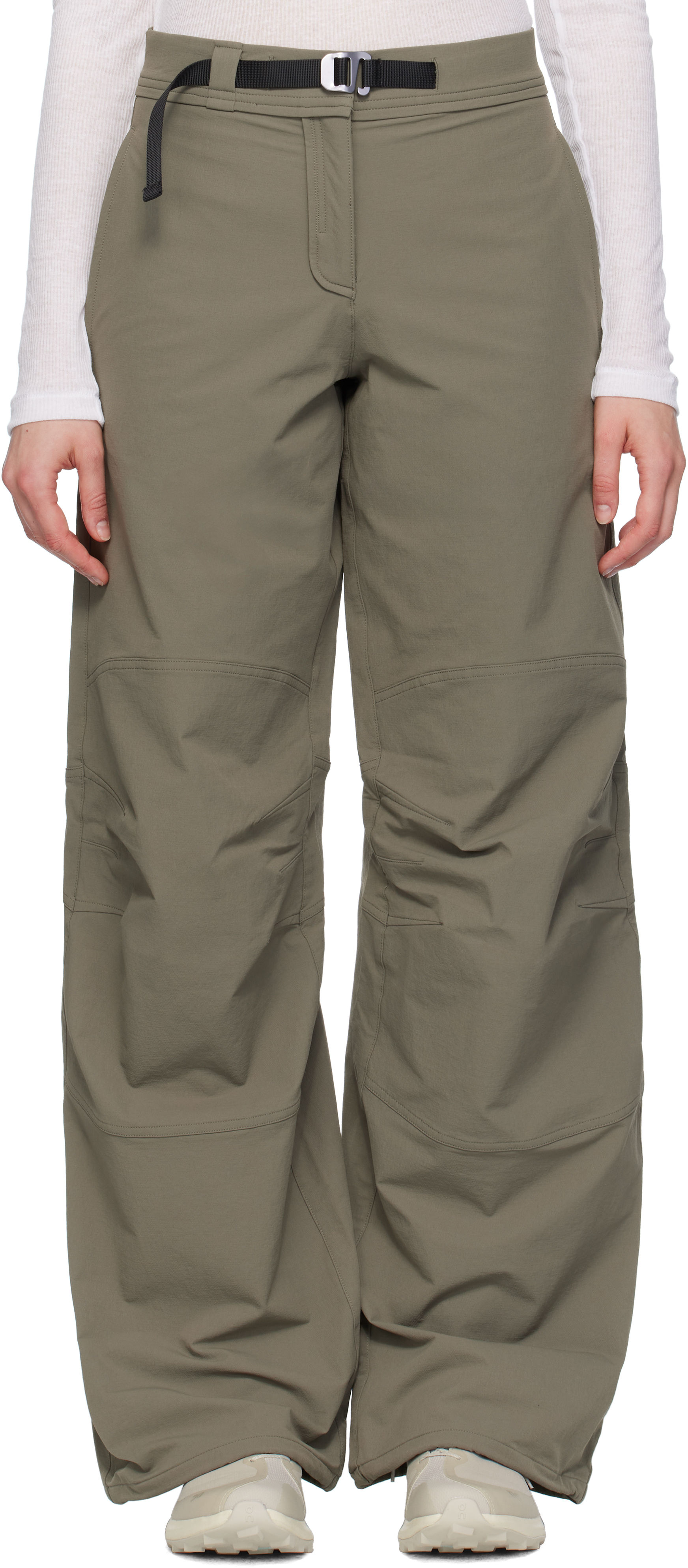 Khaki Shaped Knee Sport Pants