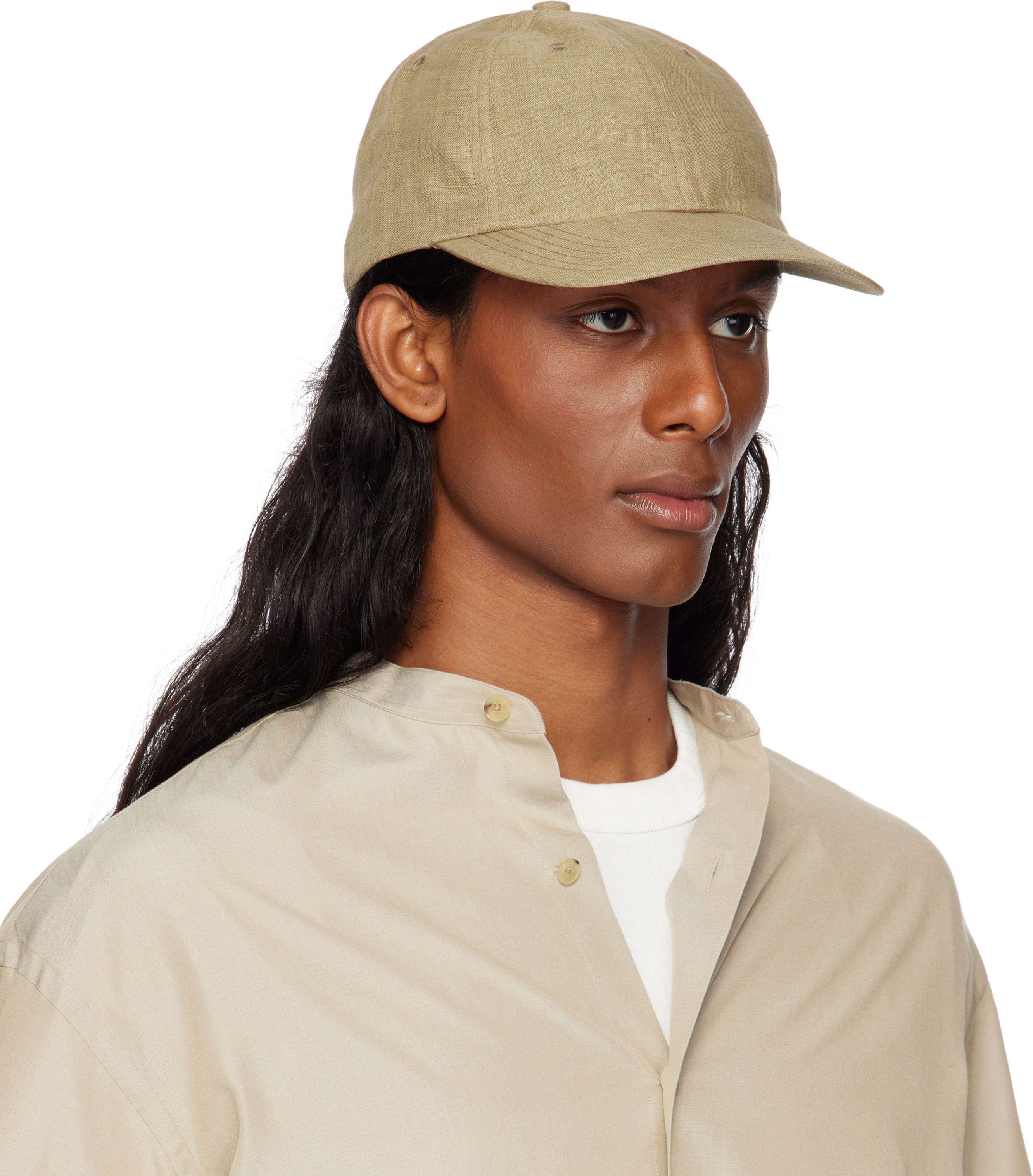 YLÈVE KHAKI KIJIMA TAKAYUKI EDITION LINEN CAP