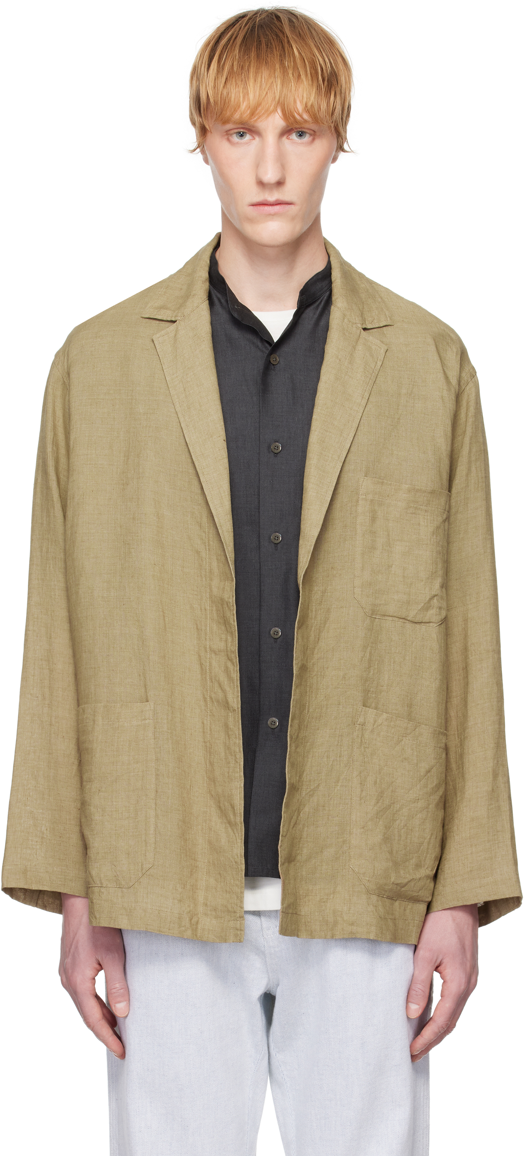 Ylève Khaki Linen Blazer