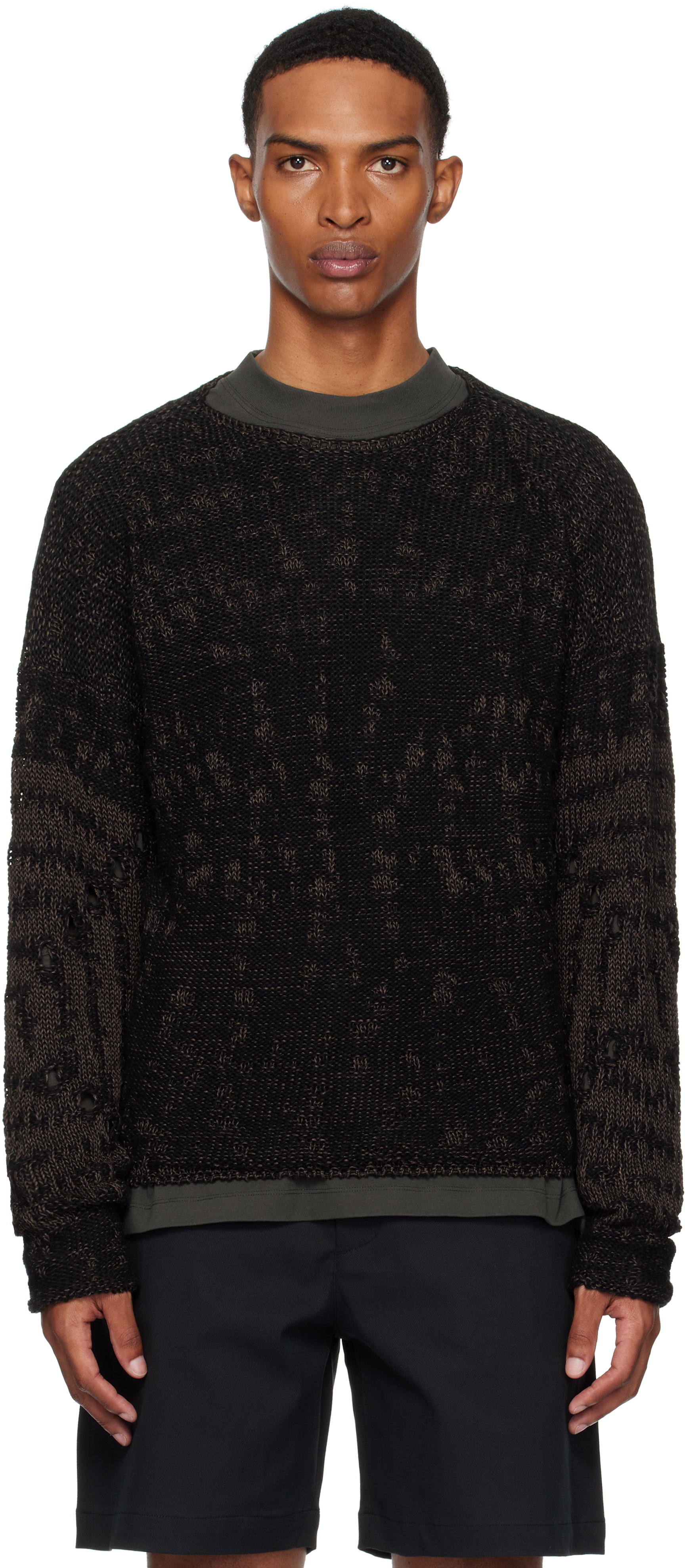 Blue & Beige Vortex Crewneck Sweater