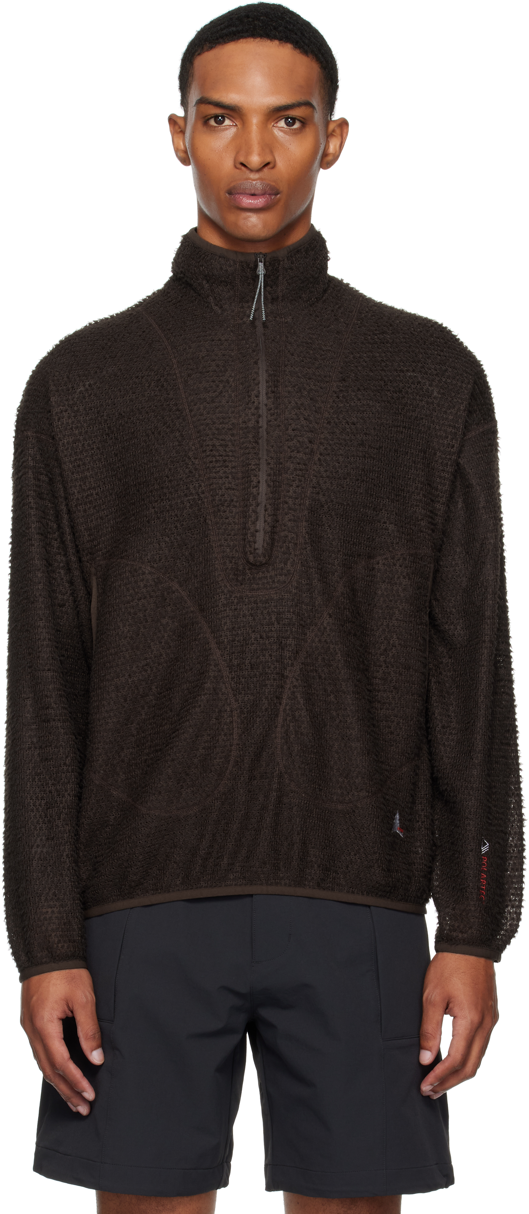 Brown Alpha Direct Half Zip Sweater