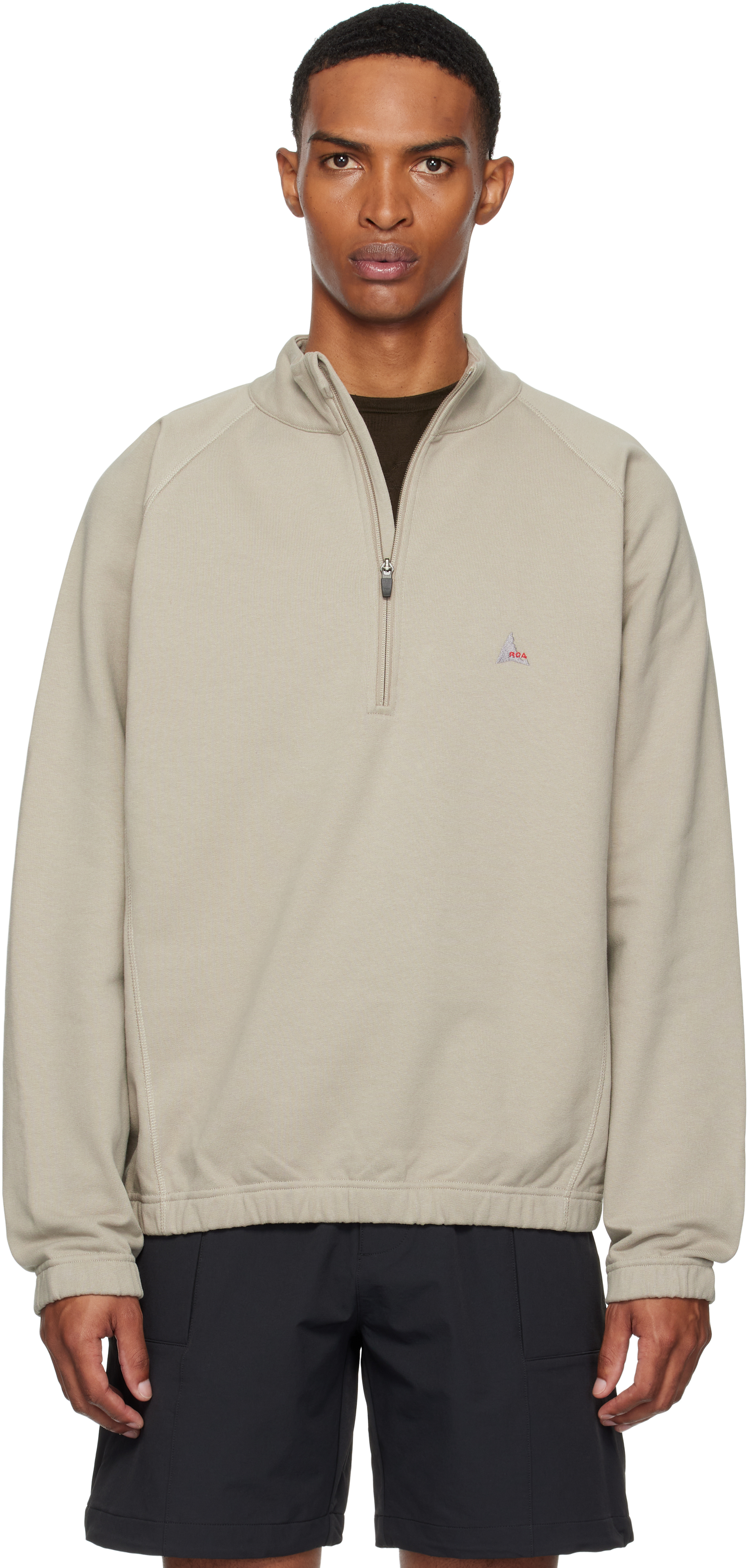 Gray Heavy Half Zip Sweatshirt