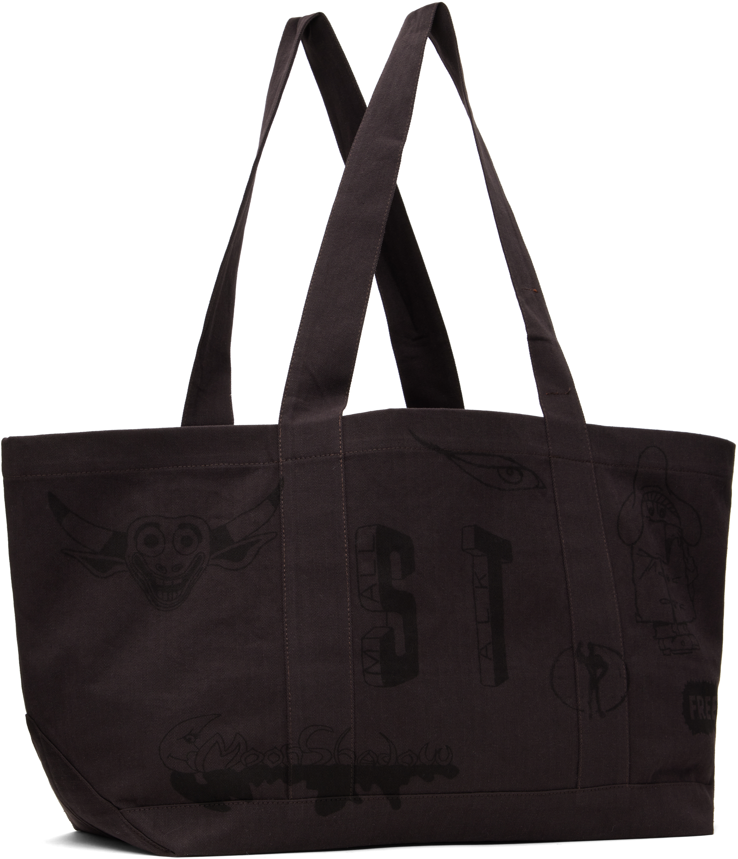 Small Talk Studio Purple Hand Drawn Utility Tote In Earthtone Purple