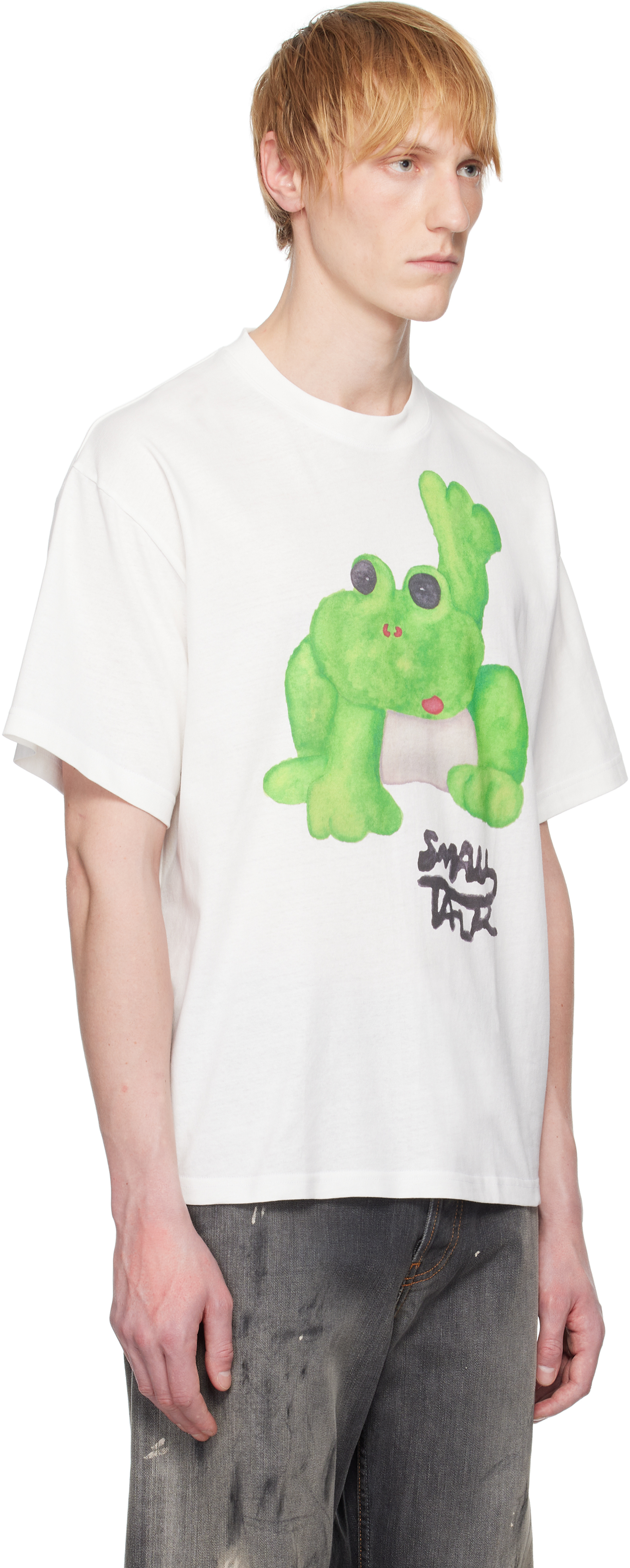 Small Talk Studio White Watercolor Frog S/s T-shirt In White
