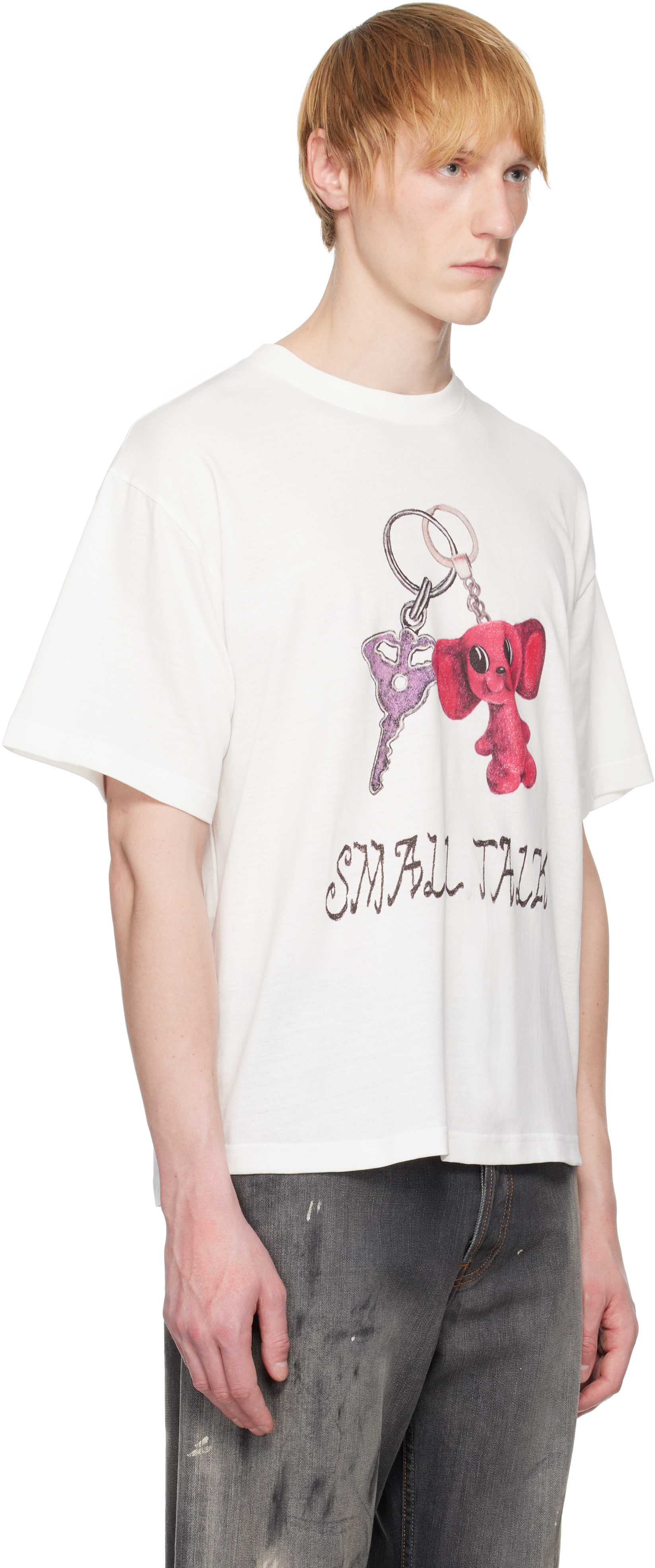 SMALL TALK STUDIO WHITE KEYCHAIN PRINT S/S T-SHIRT