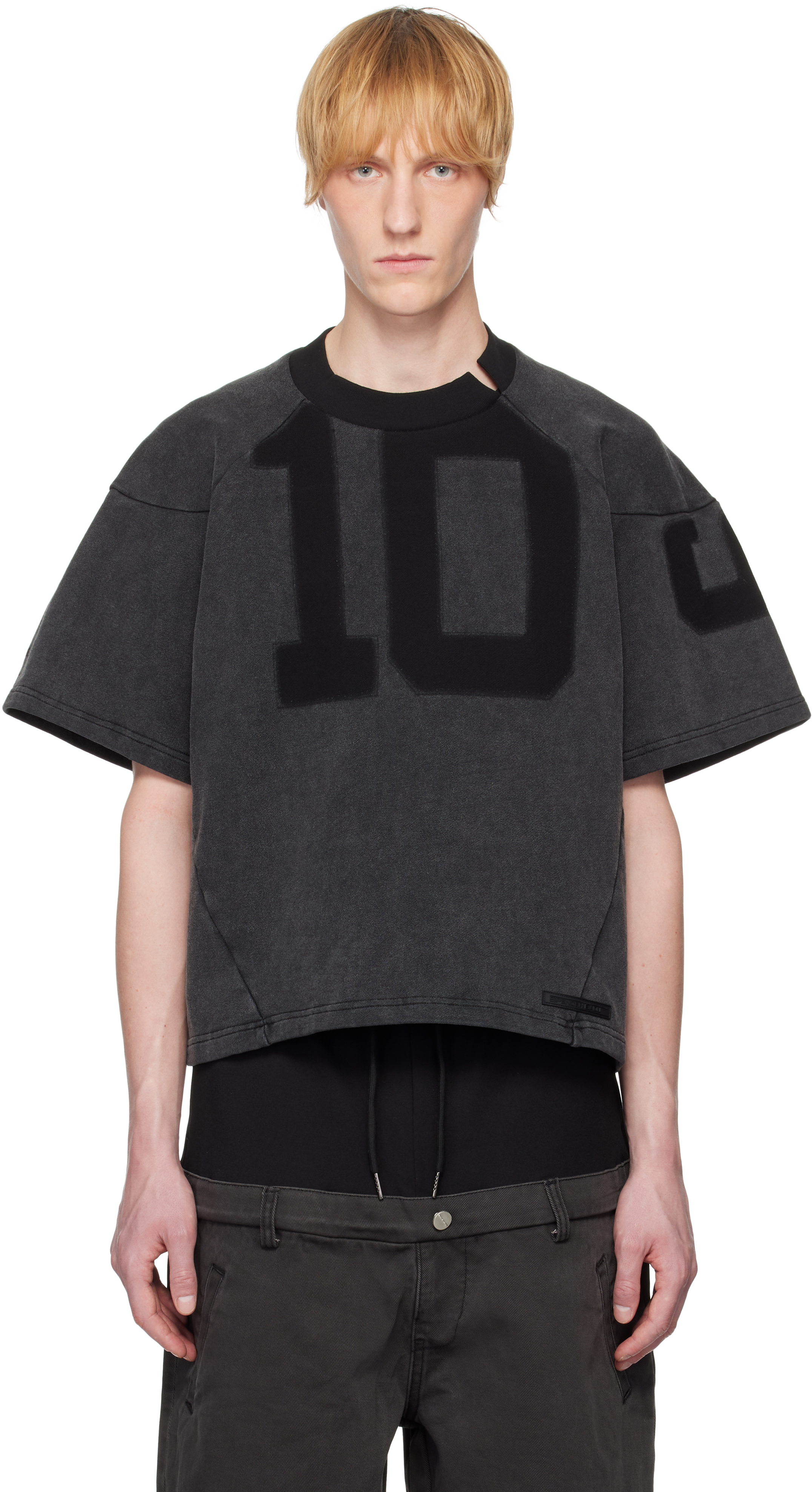 【関税込み】Spencer Badu ブラック Washed ジャージ Tシャツ SPENCER BADU: Black Washed Jersey T-shirt | SSENSE