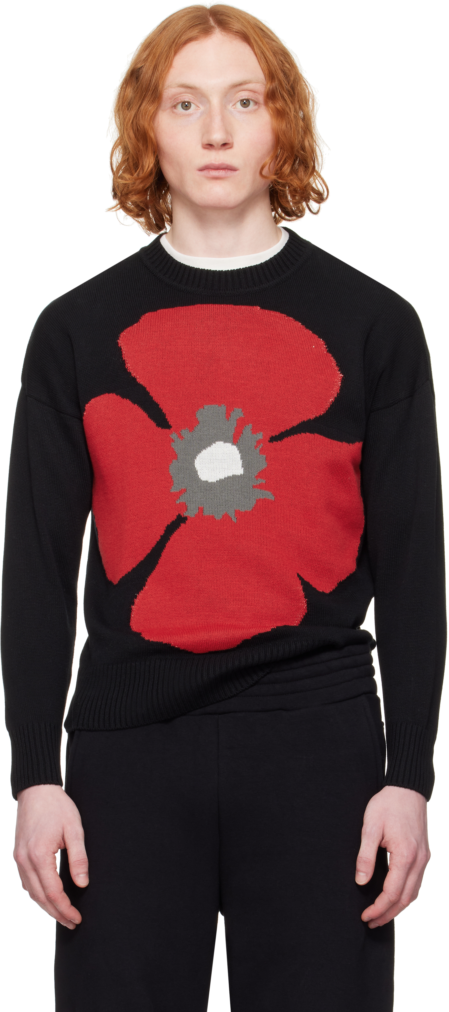 Black & Red Poppy Sweater