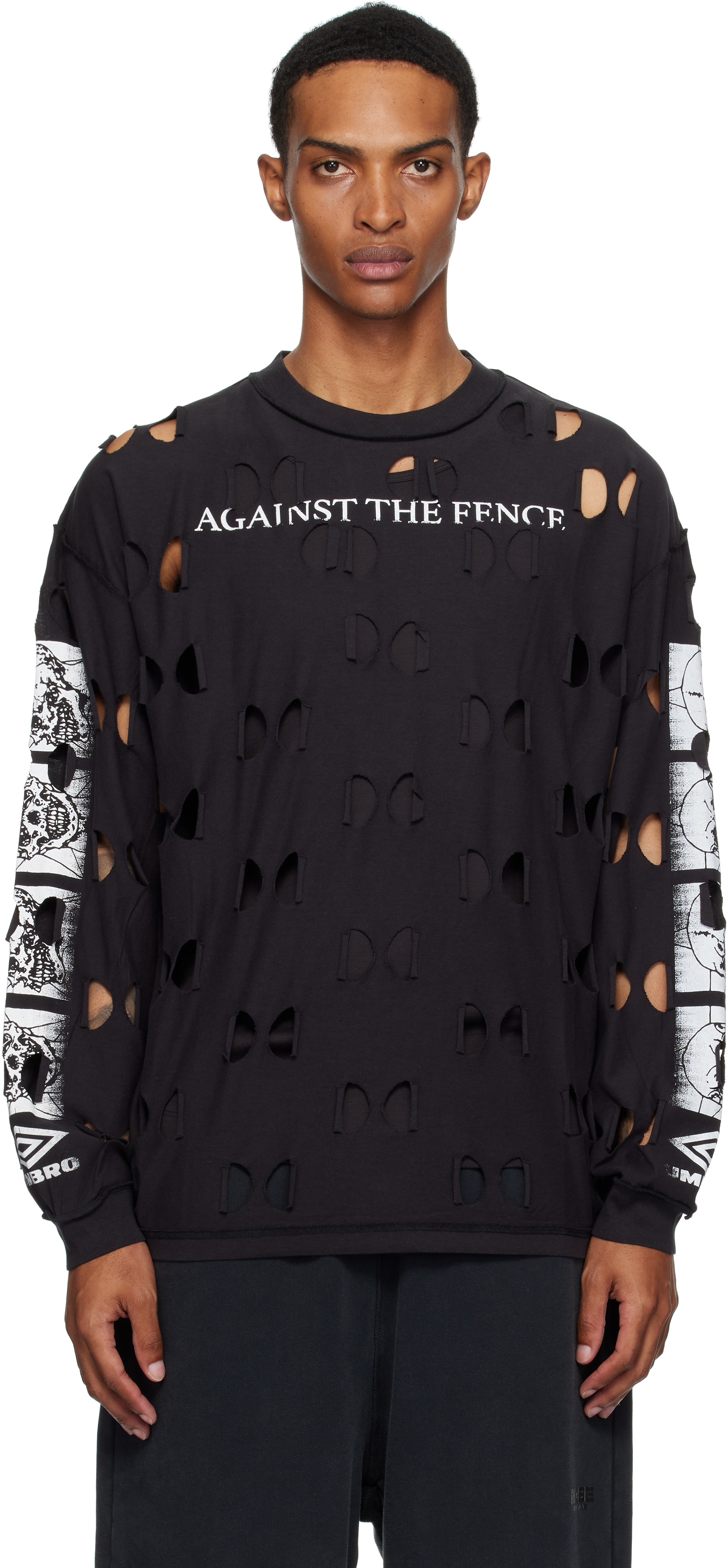 Black 'Against The Fence' LS T-shirt