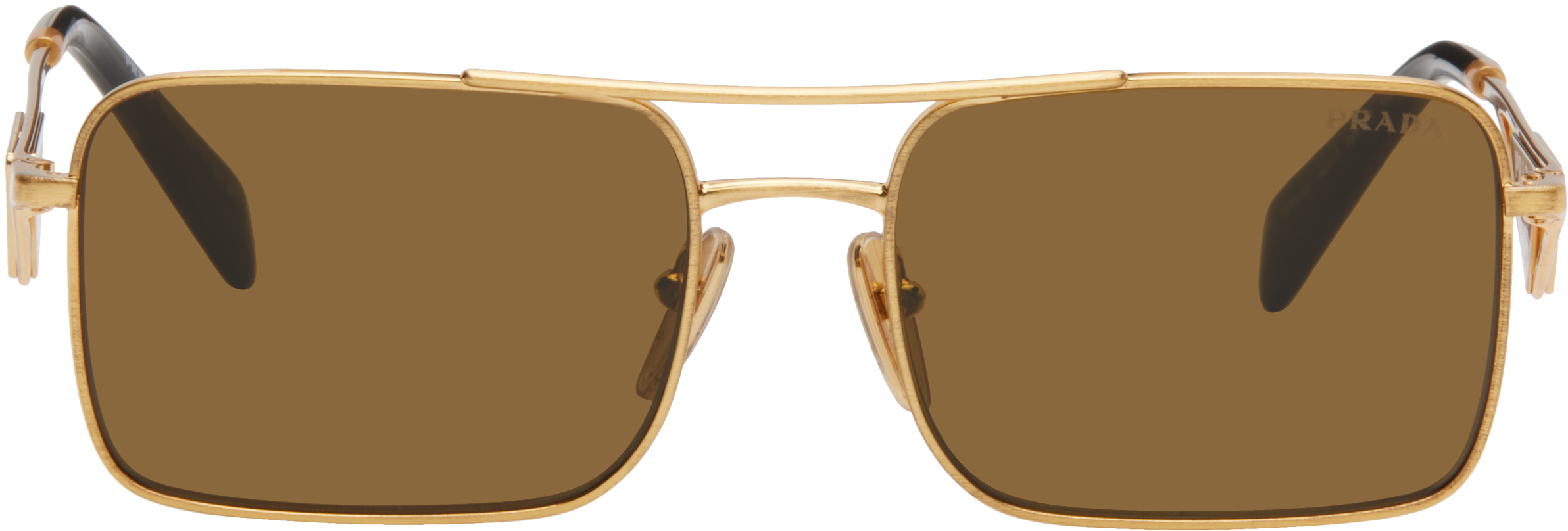 Gold Angular Metal Sunglasses