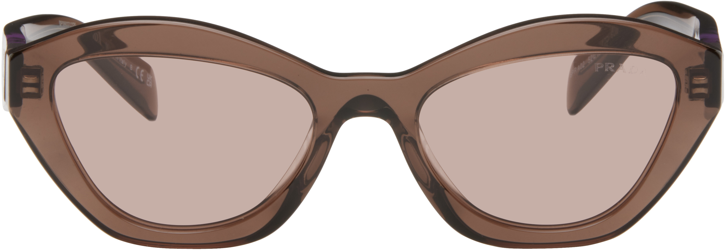 Brown Angular Butterfly Acetate Sunglasses