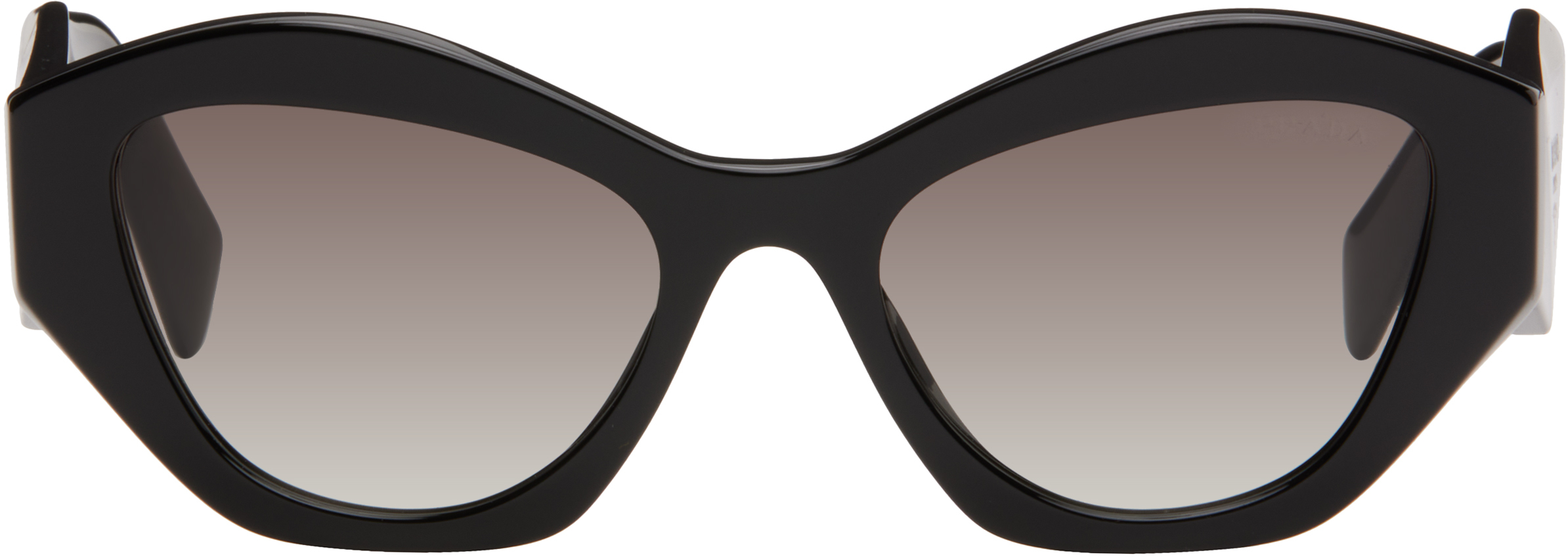 Black Round Cat Eye Acetate Sunglasses