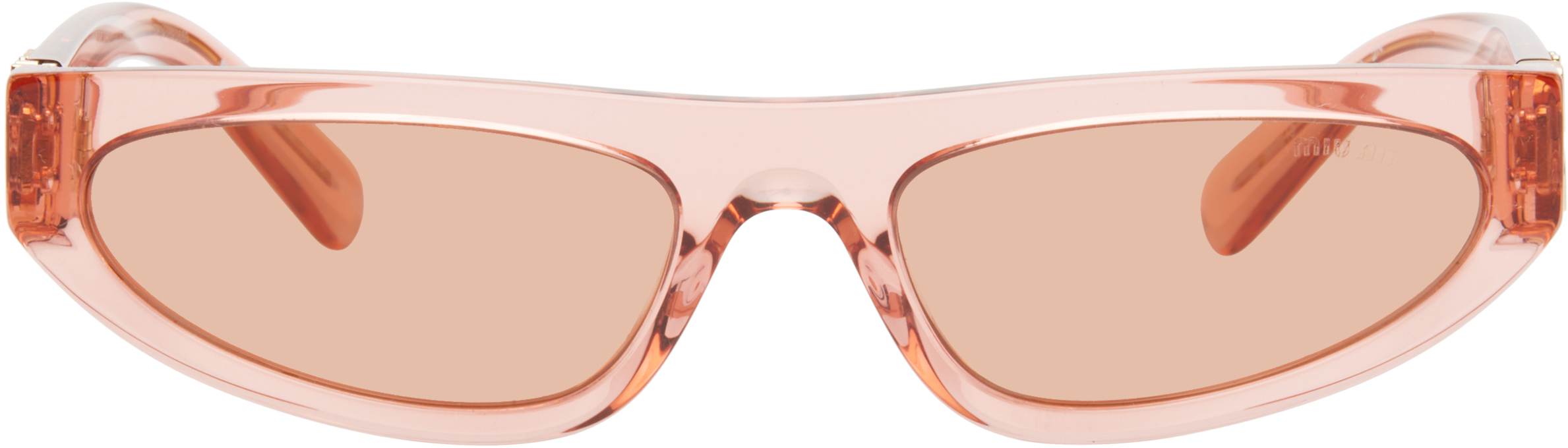 【MIU MIU】サングラス キャットアイ アセテート ロゴ ピンク Miu Miu Eyewear: ピンク アセテート キャットアイサングラス