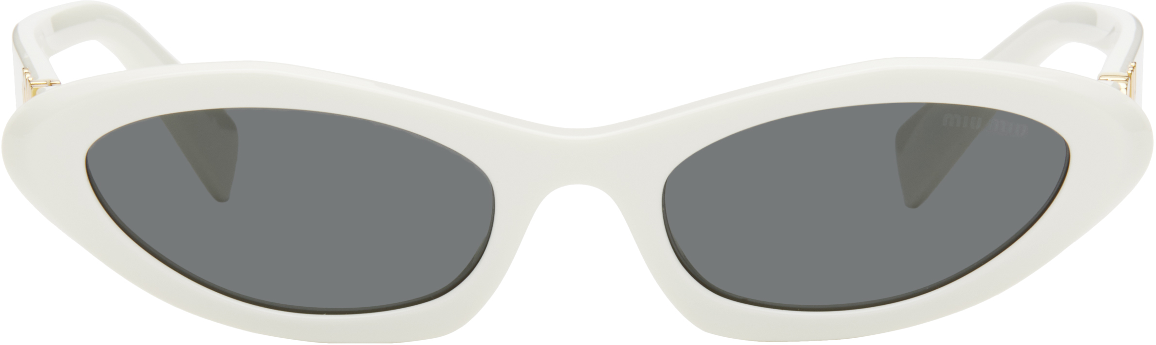 White Pointed Cat Eye Acetate Sunglasses