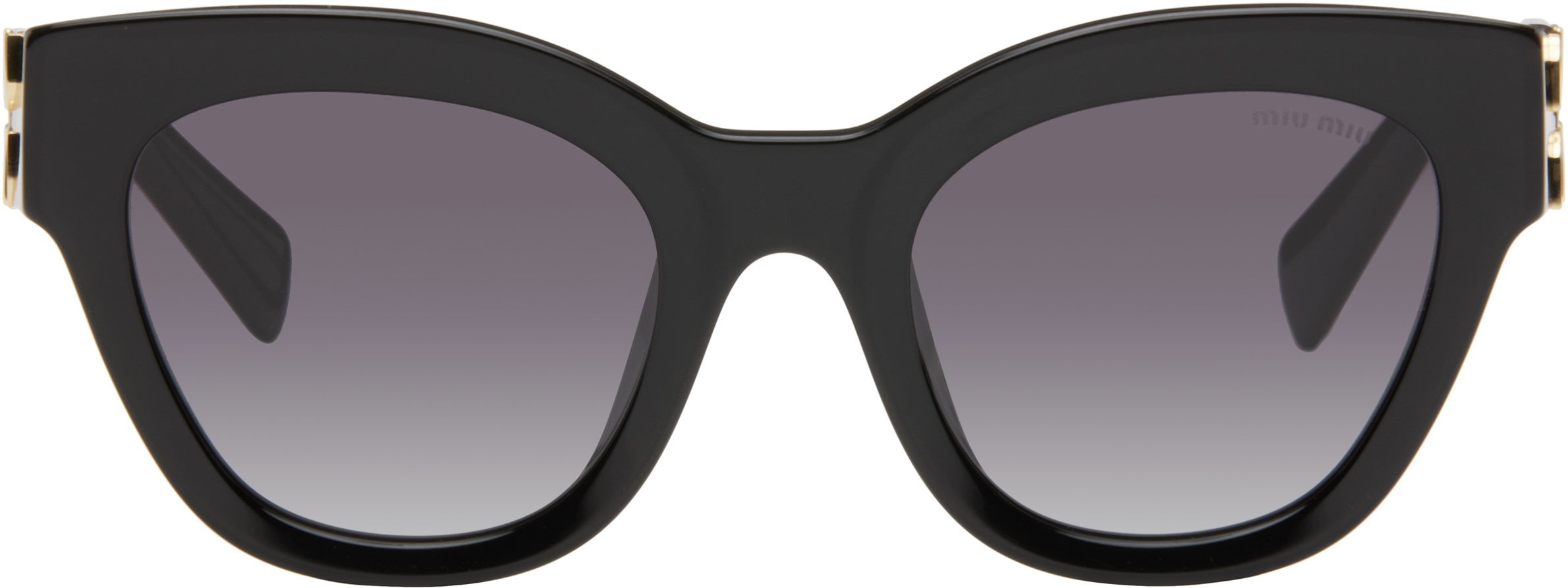 Miu Miu Eyewear: Black Miu Glimpse Sunglasses | SSENSE