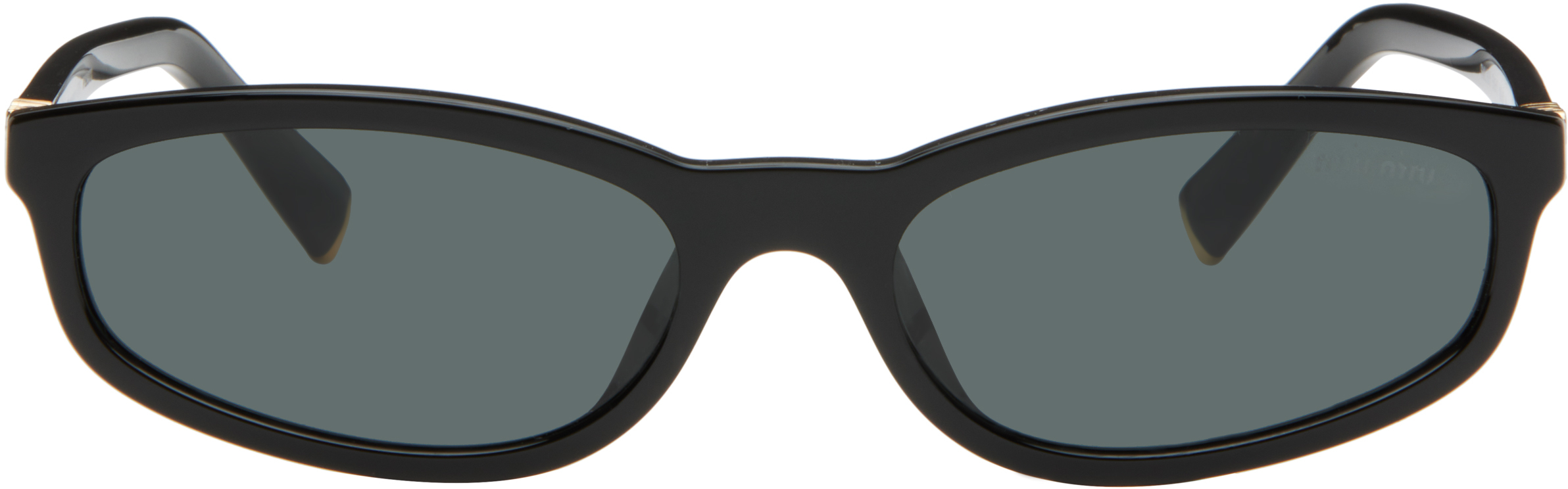 Miu Miu Eyewear: ブラック Miu Regard サングラス | SSENSE 日本