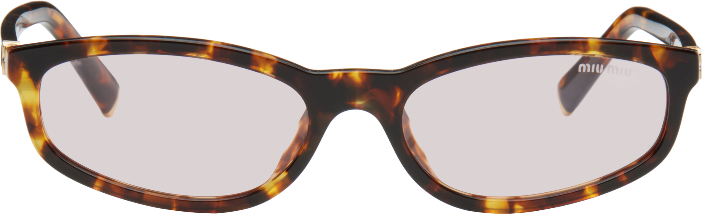 Miu Miu Eyewear: Brown & Black Miu Regard Sunglasses Miu Miu Eyewear: Brown & Black Miu Regard Sunglasses