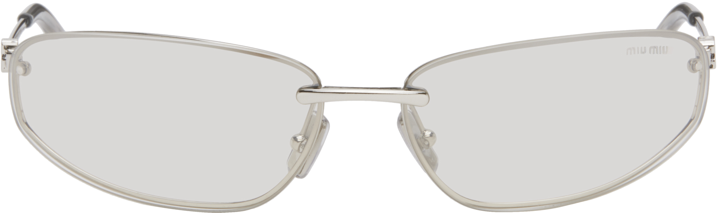 【関税込み】Miu Miu Eyewear シルバー Miu Nocturne サングラス Miu Miu Eyewear Silver Miu Nocturne Sunglasses Miu Miu