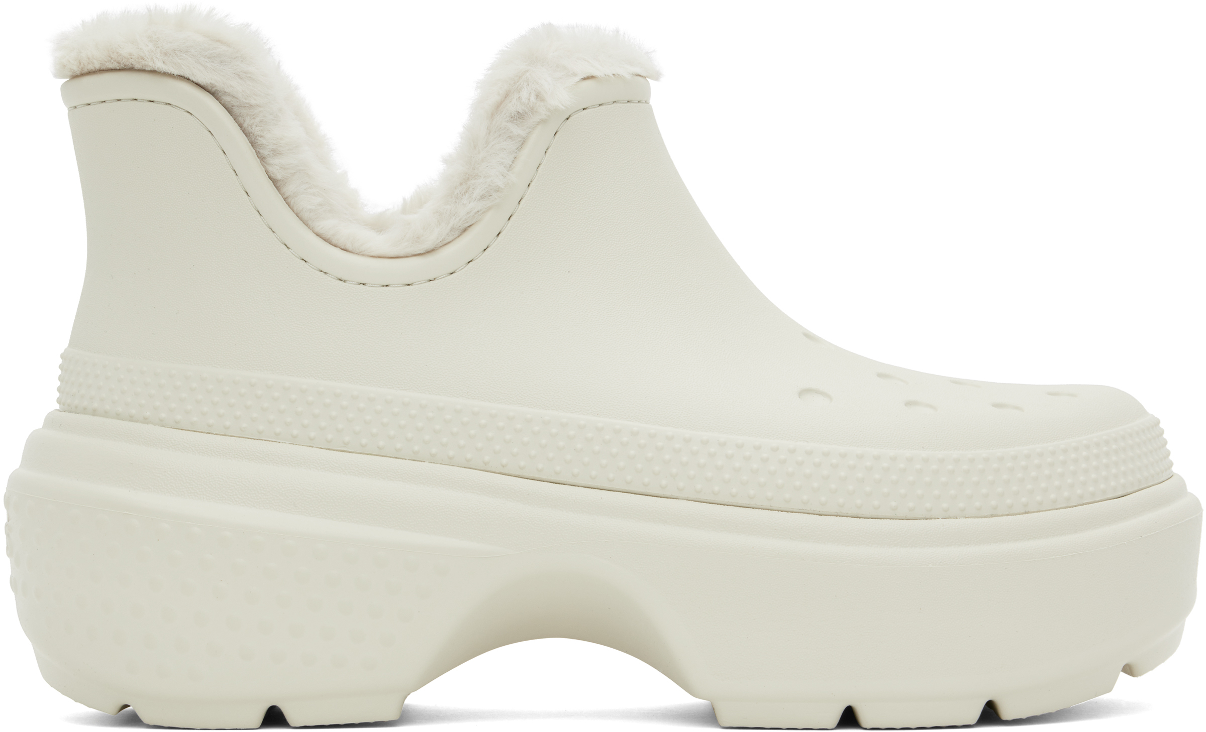 【関税込み】Crocs オフホワイト Stomp Shorty アンクルブーツ Off-White Stomp Shorty Ankle Boots by Crocs on Sale