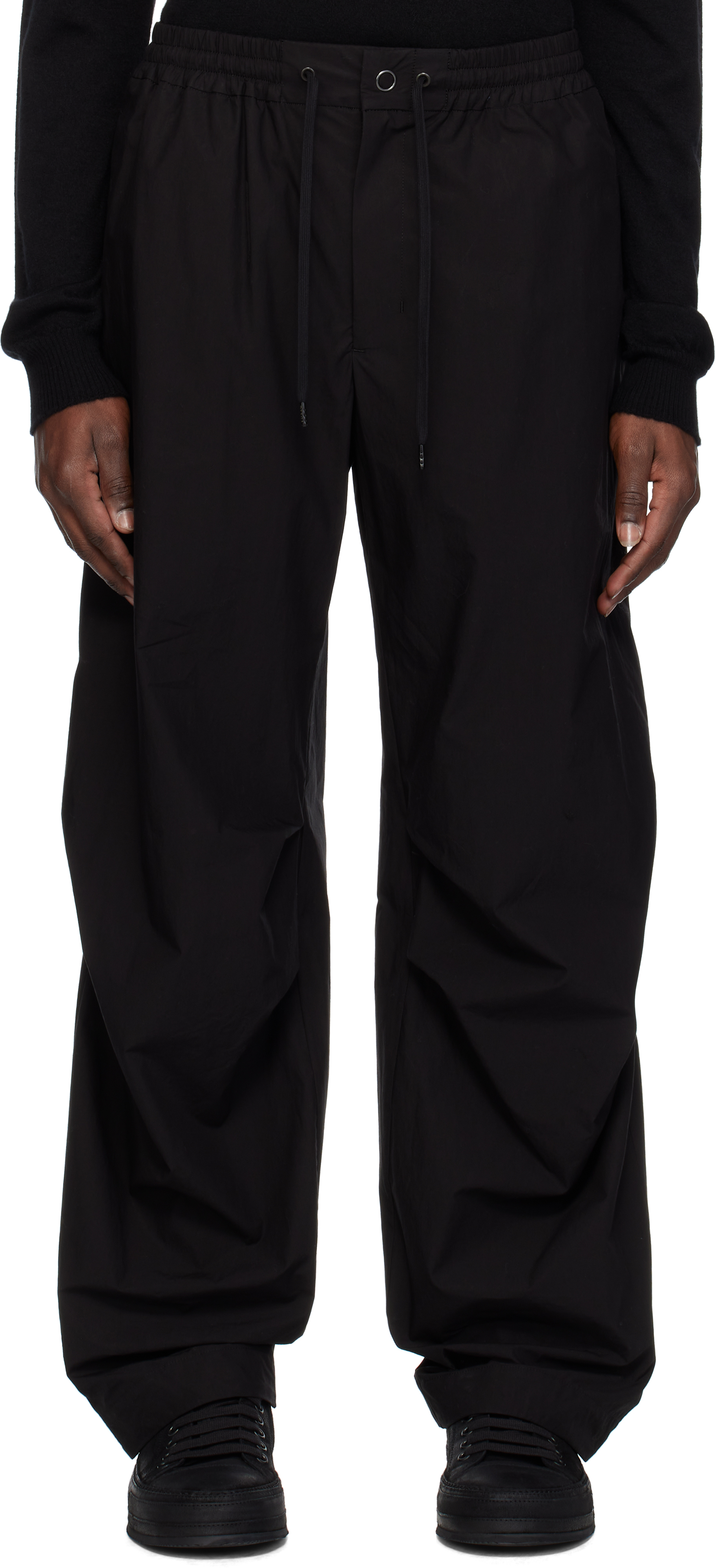 Black Baggy High Waisted Trousers