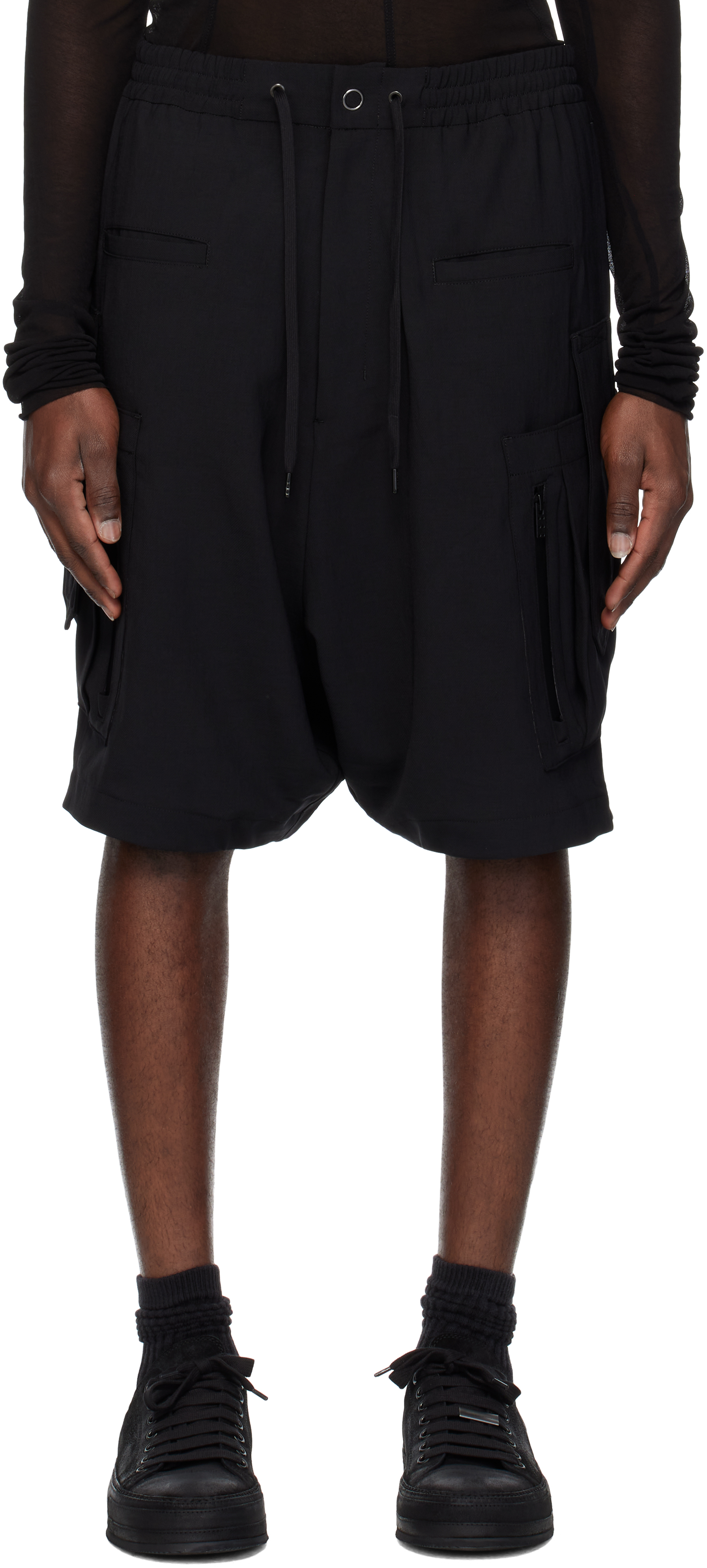 Black Half Pants Hybrid Shorts