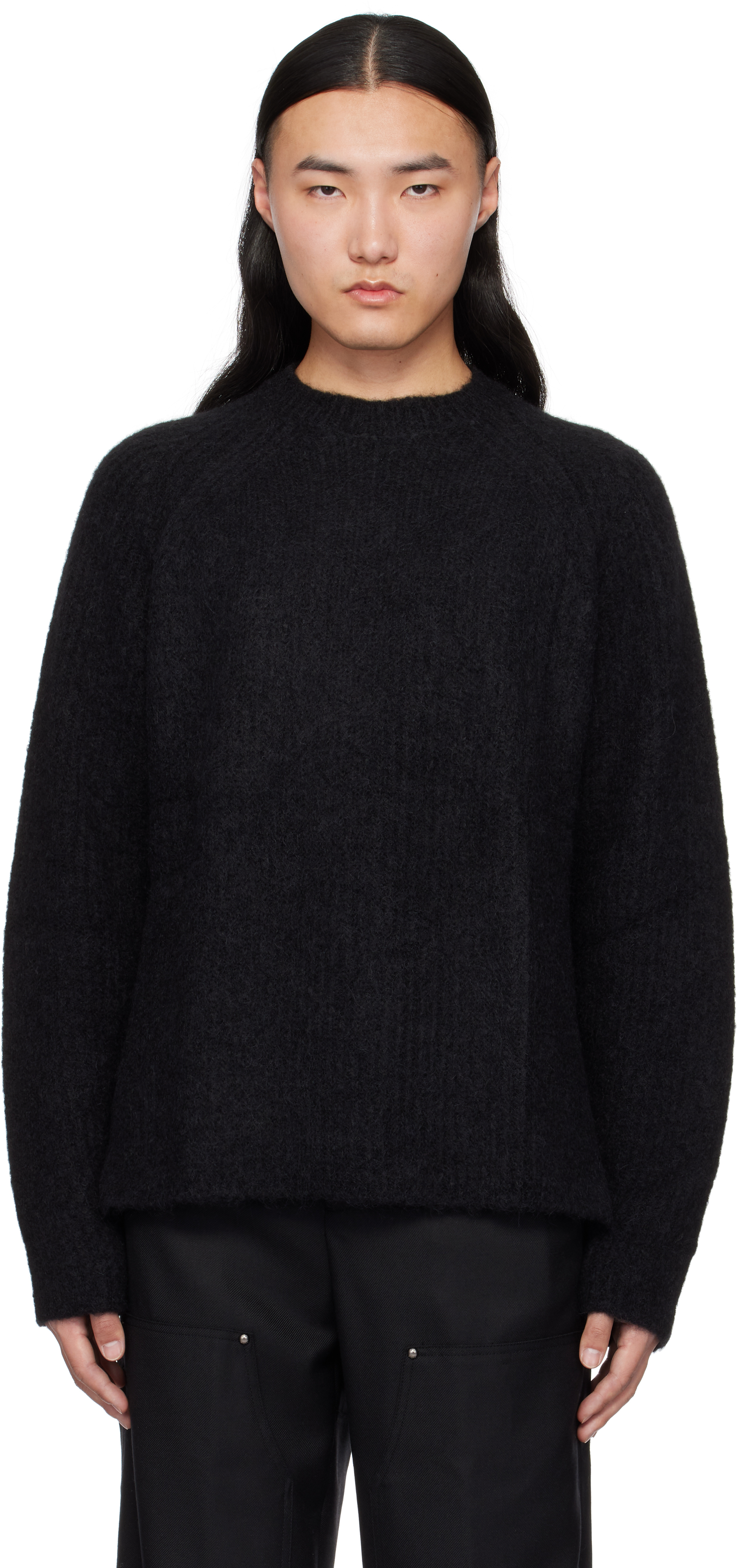 Black Alpaca Knit Sweater