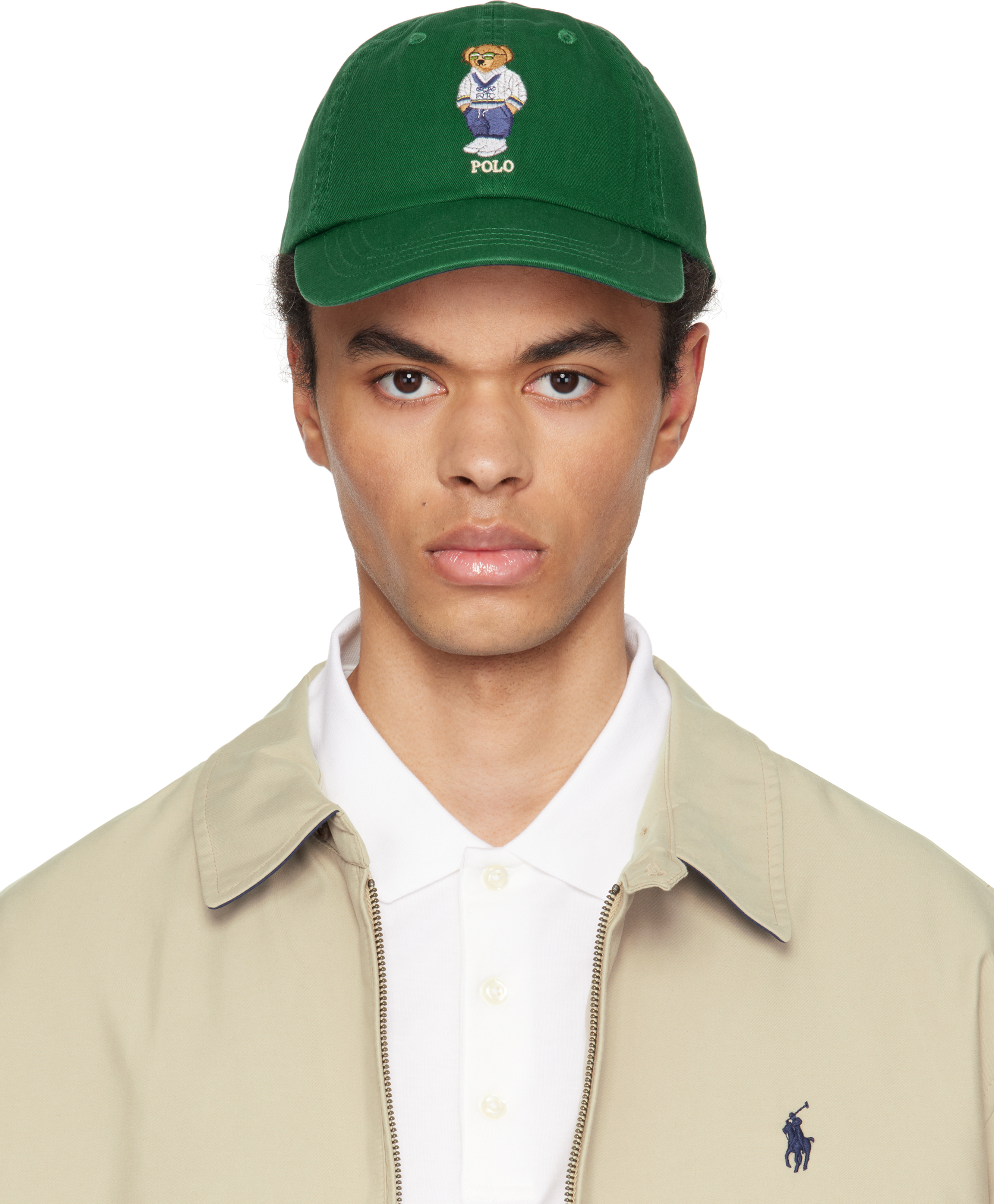 Green Polo Bear Twill Ball Cap