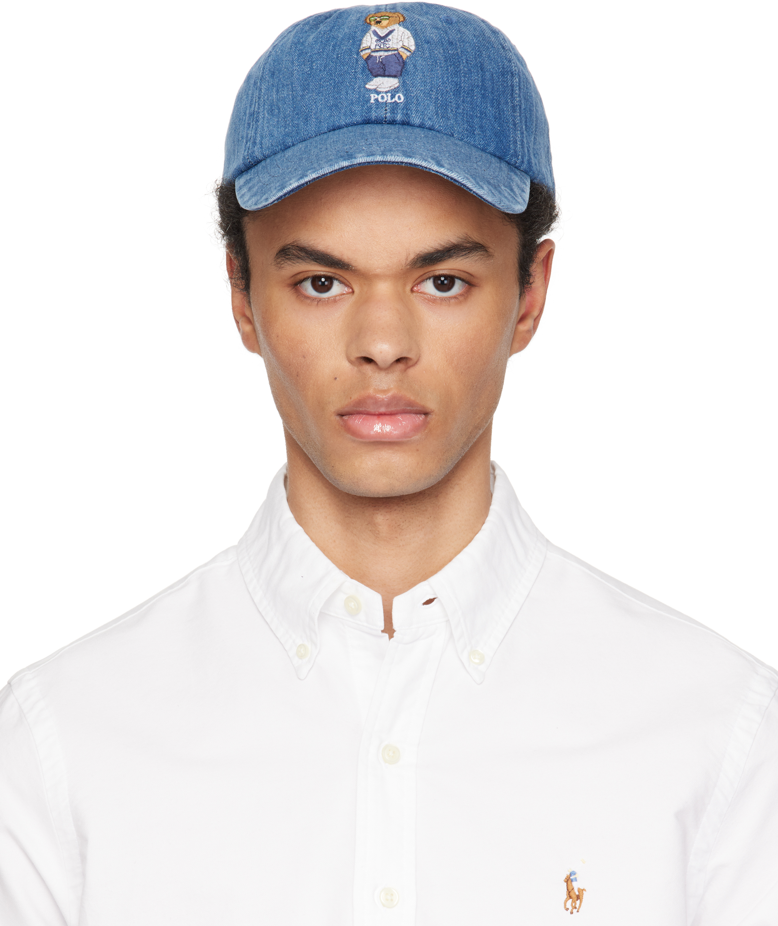 Polo Ralph Lauren: Blue Embroidered Denim Cap | SSENSE