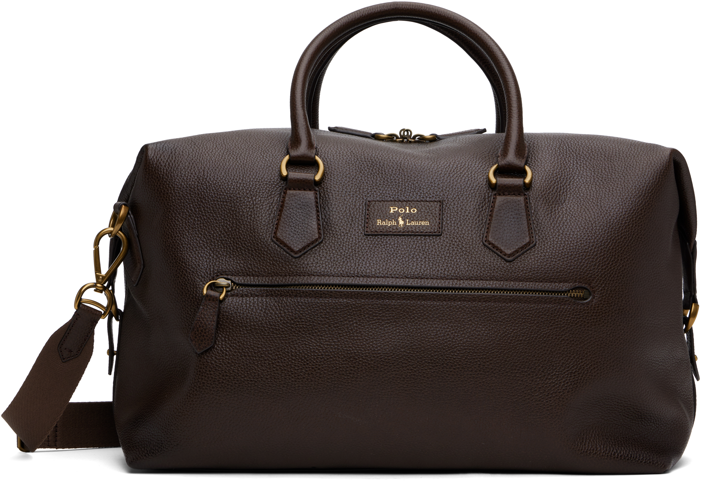 Brown Pebbled Leather Duffle Bag