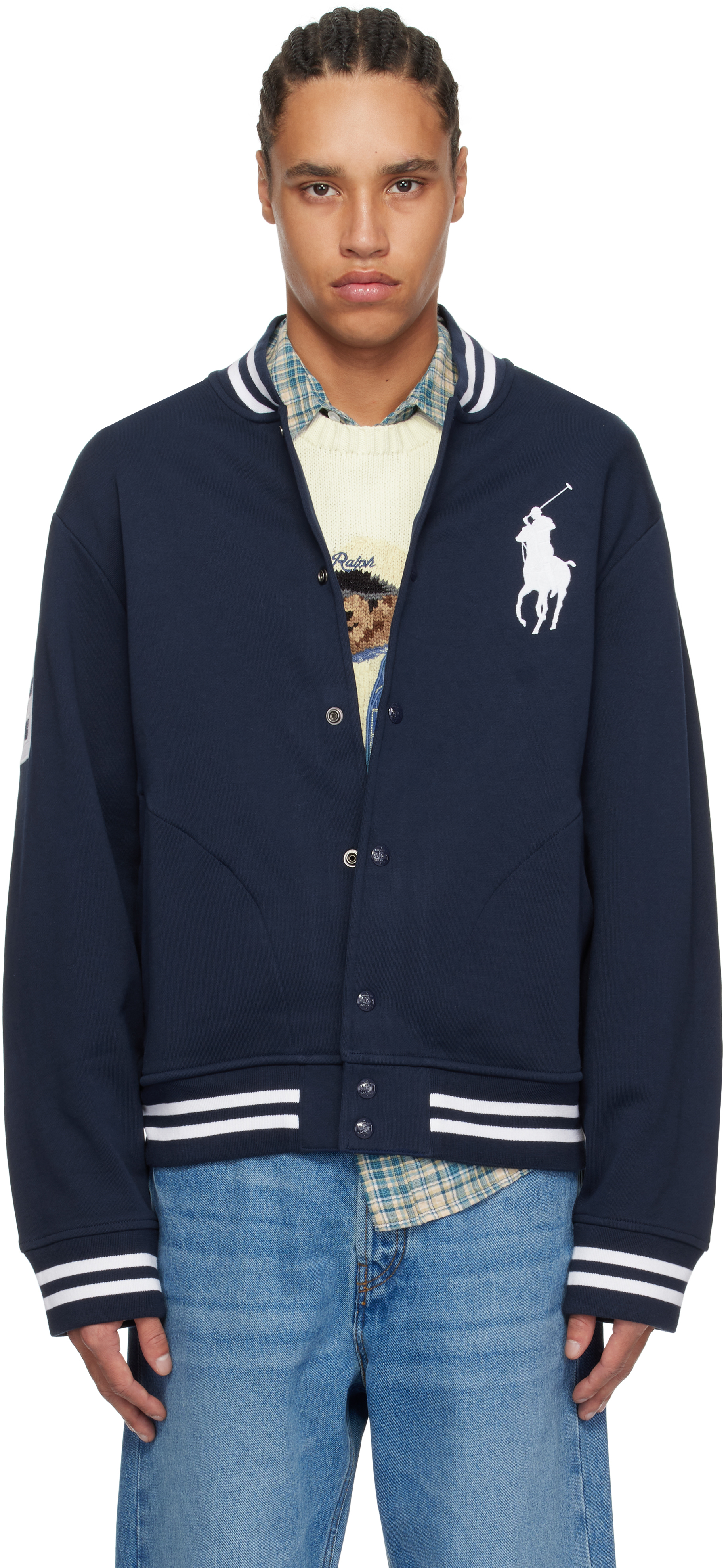 Polo Ralph Lauren: ネイビー Big Pony フリース ベースボール