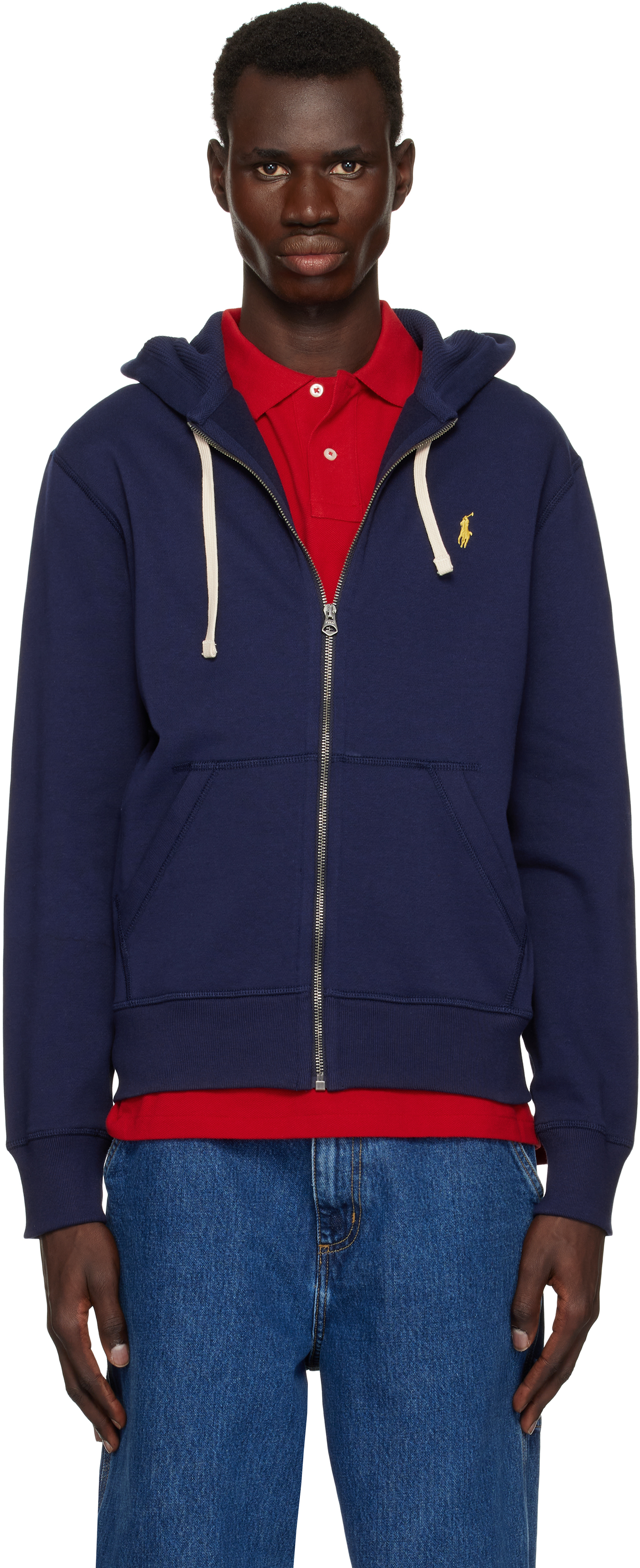 Navy Fleece Full-Zip Hoodie