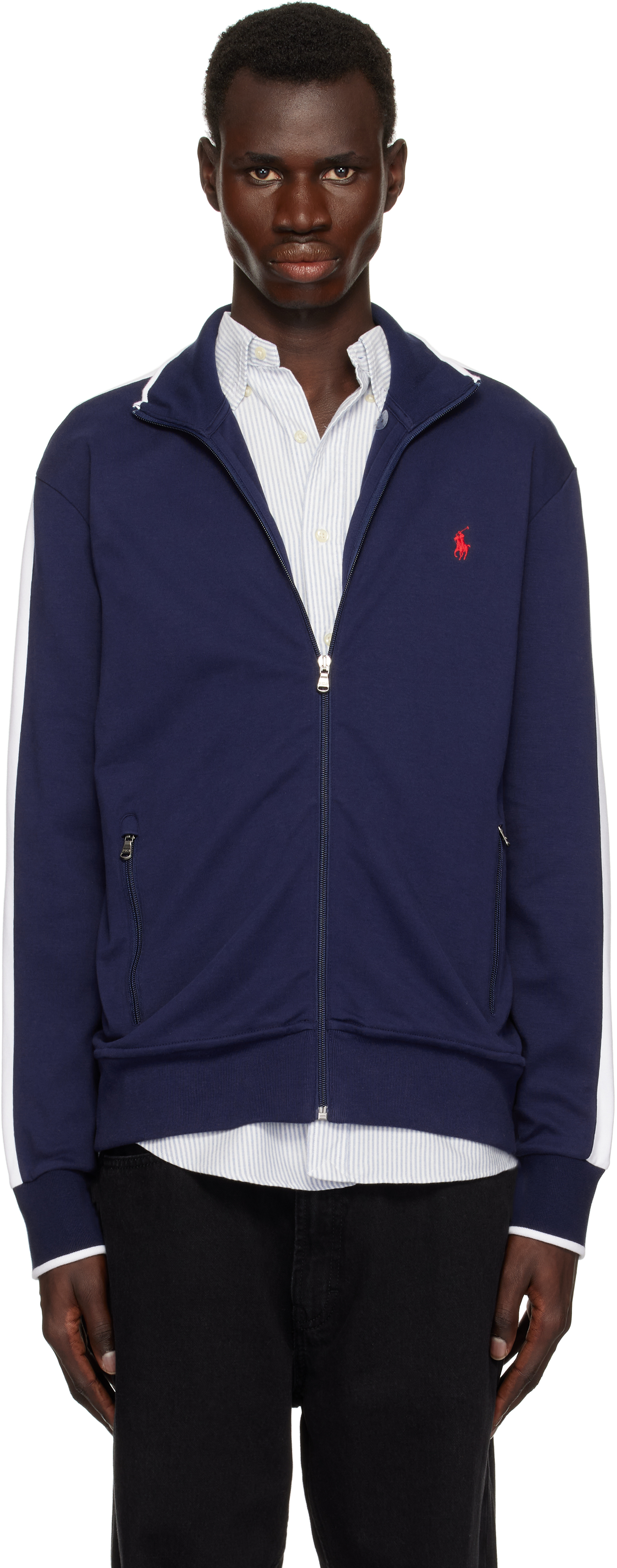 Navy Interlock Track Jacket