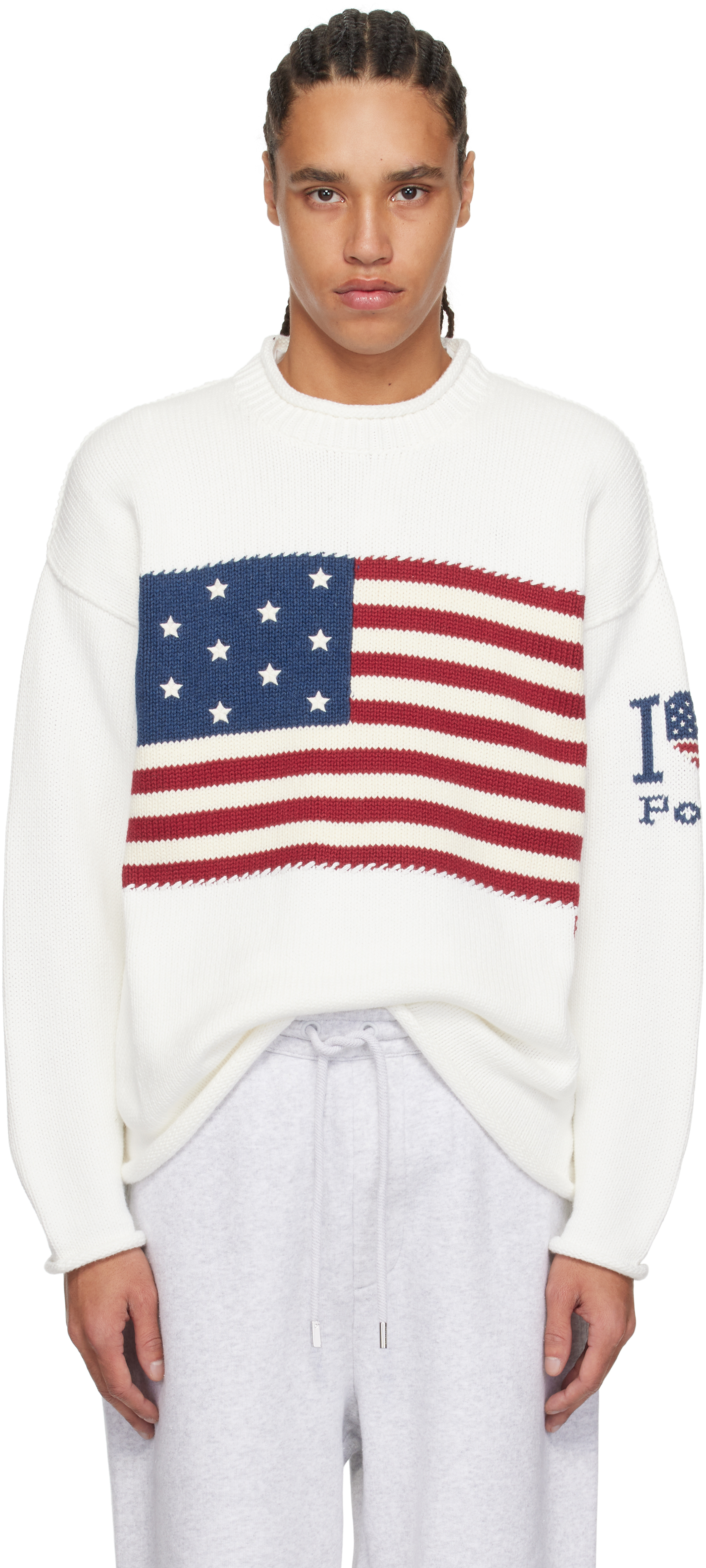 Polo Ralph Laurenのホワイト 'The I Heart Polo' Flag セーター
