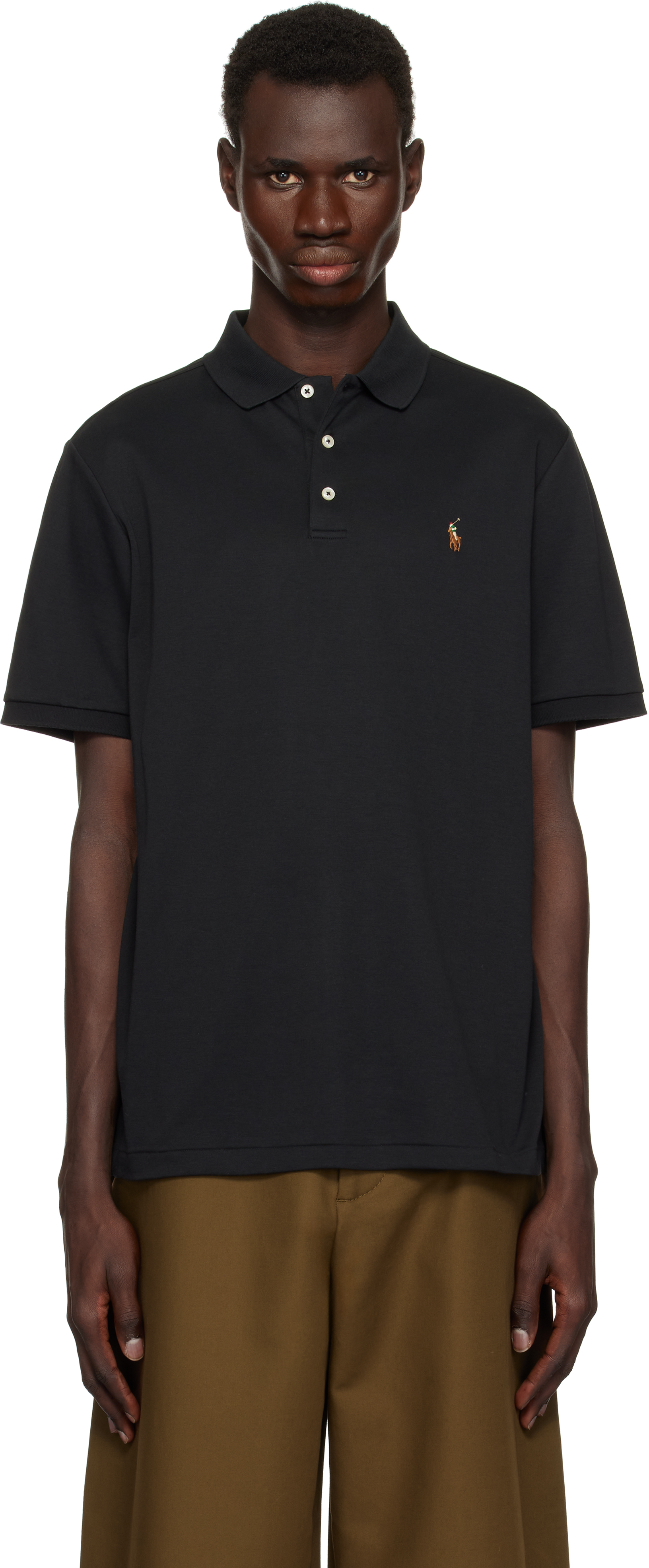 Black Classic Fit Soft Cotton Polo