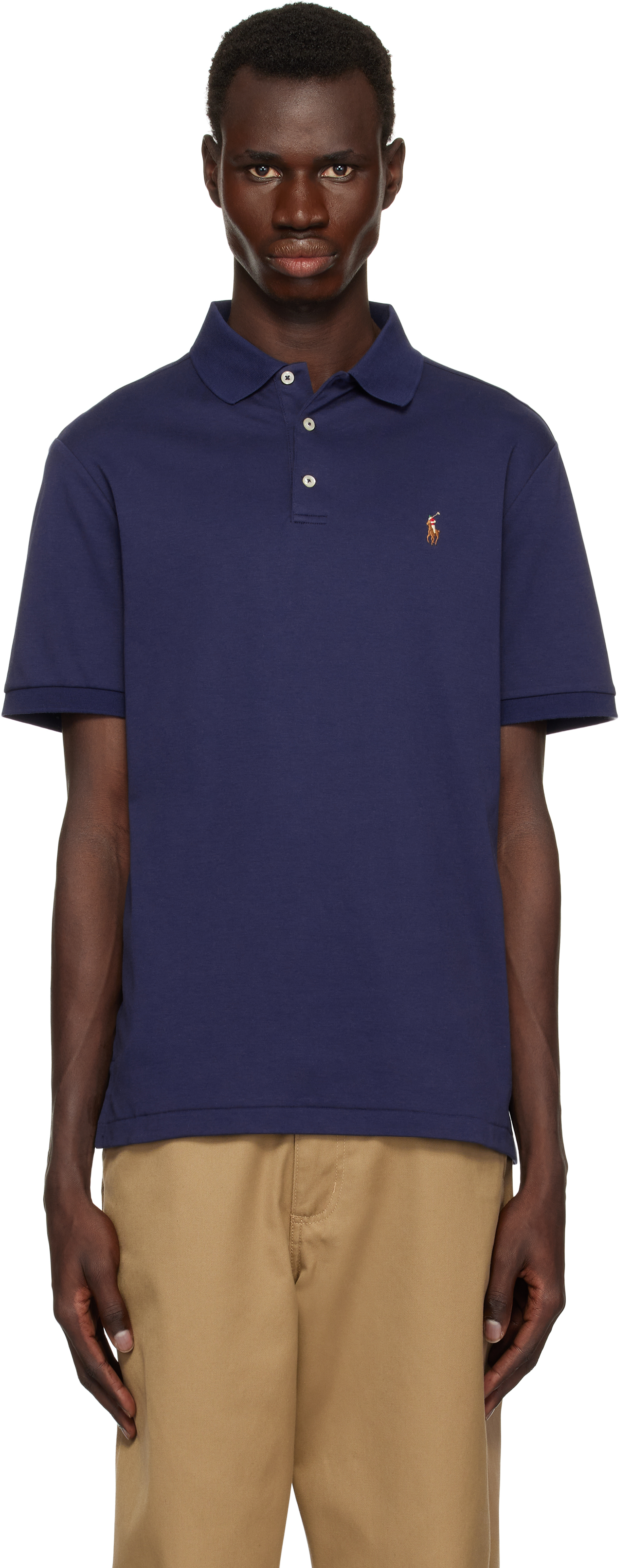 Navy Classic Fit Soft Cotton Polo