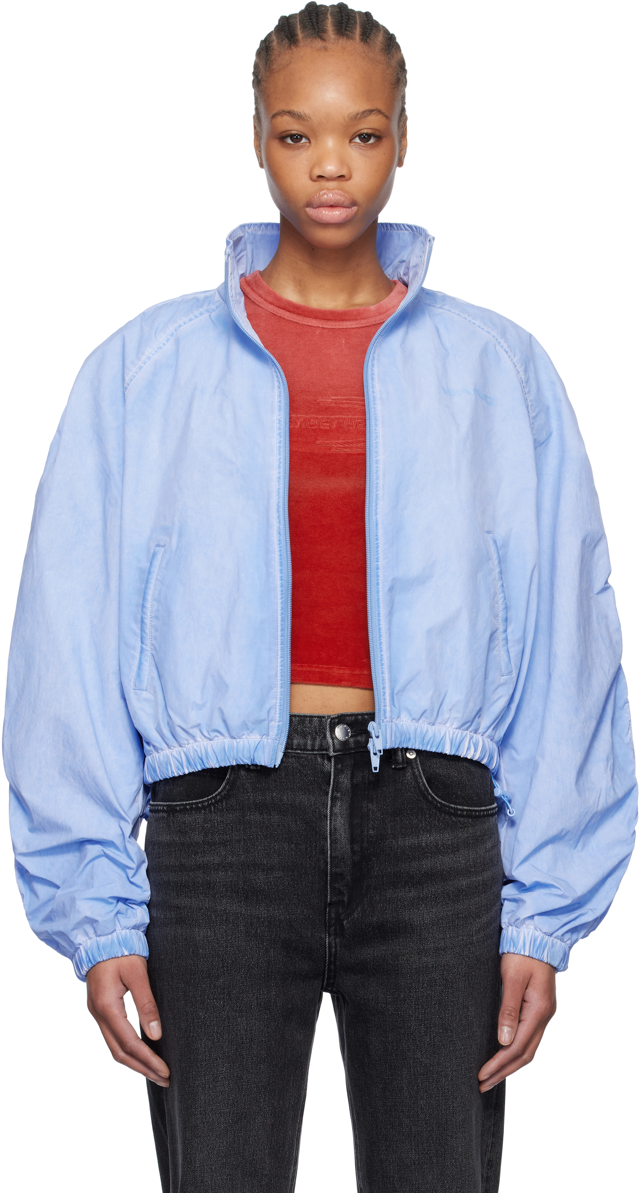 alexanderwang. t Blue Ruched Track Jacket