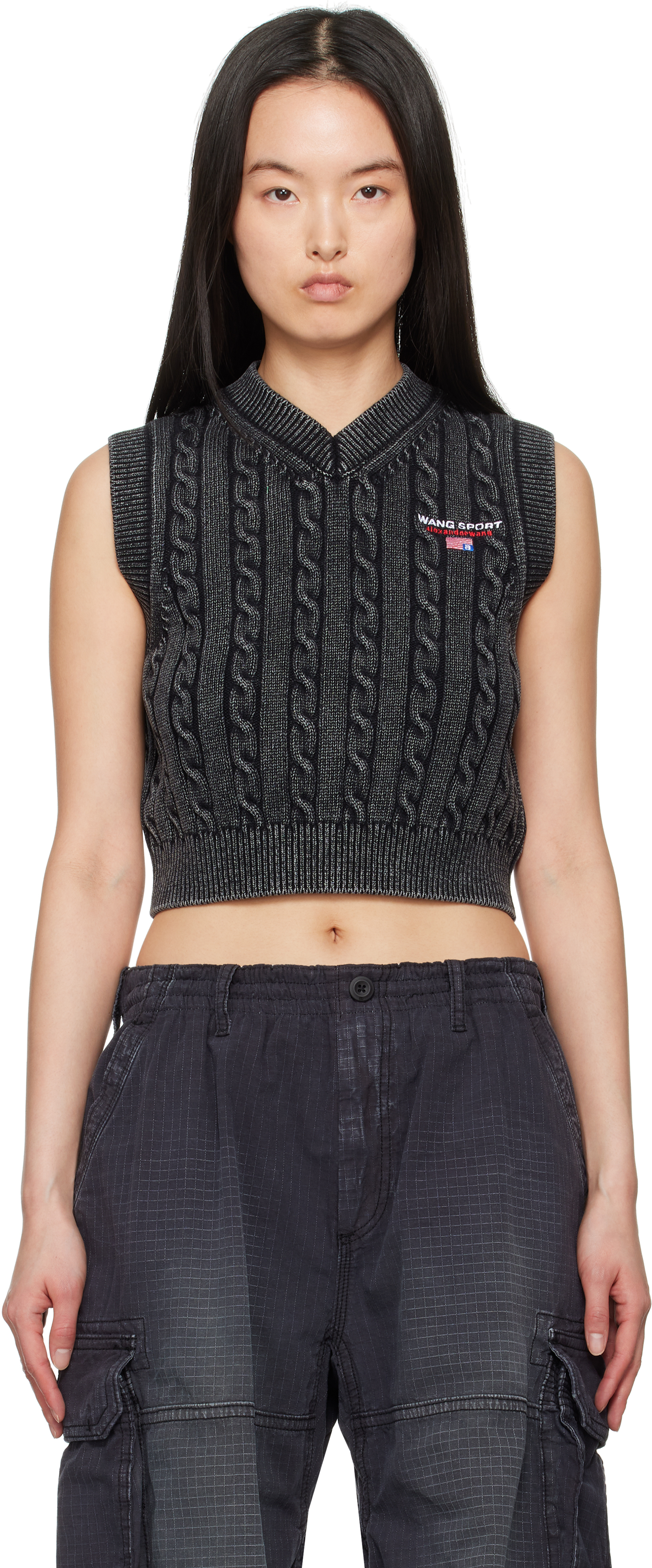 alexanderwang. t Black Organic Cotton Vest